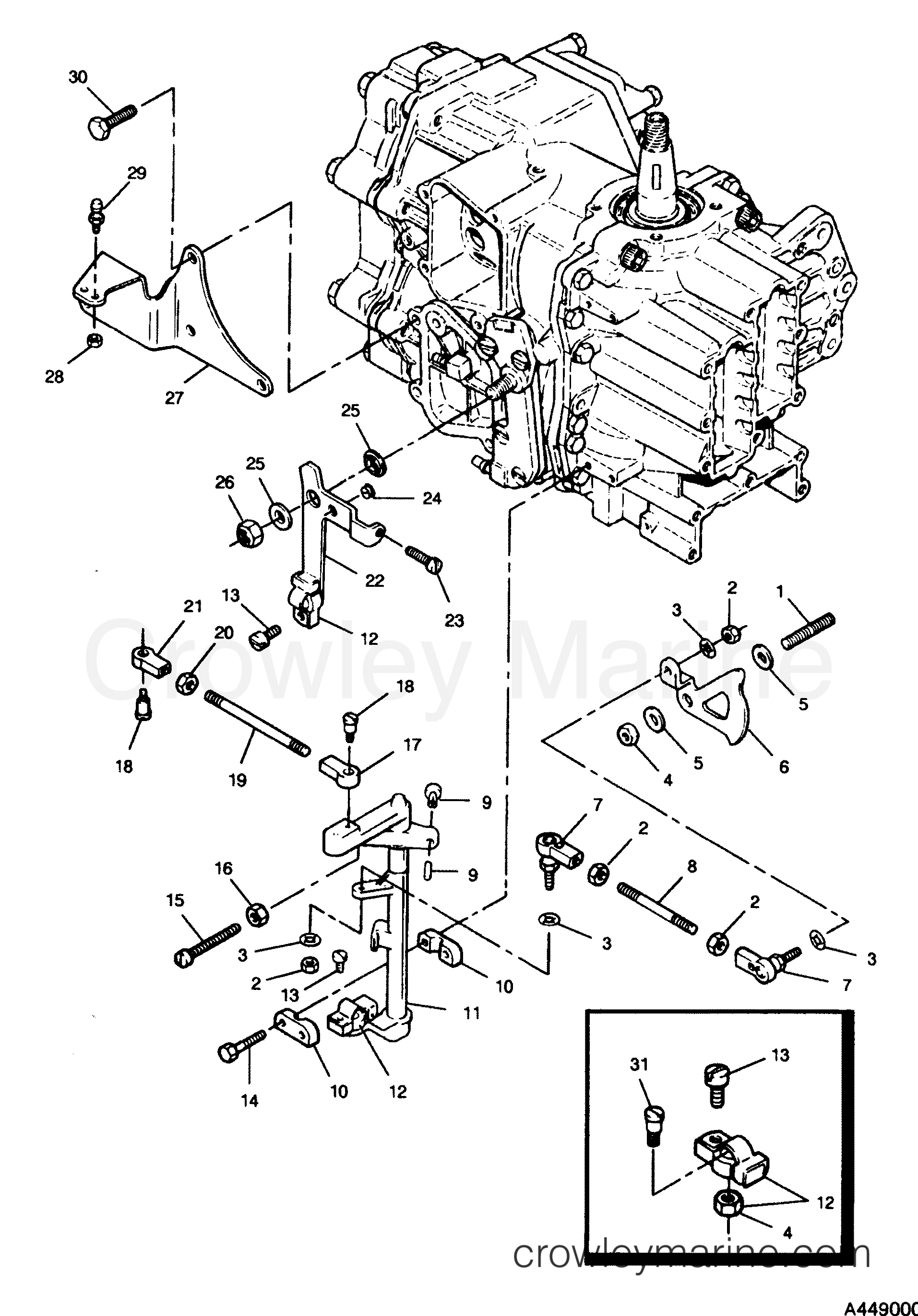 1992 Outboard 50 - 507E92A [Force] - SHIFT AND THROTTLE LINKAGE