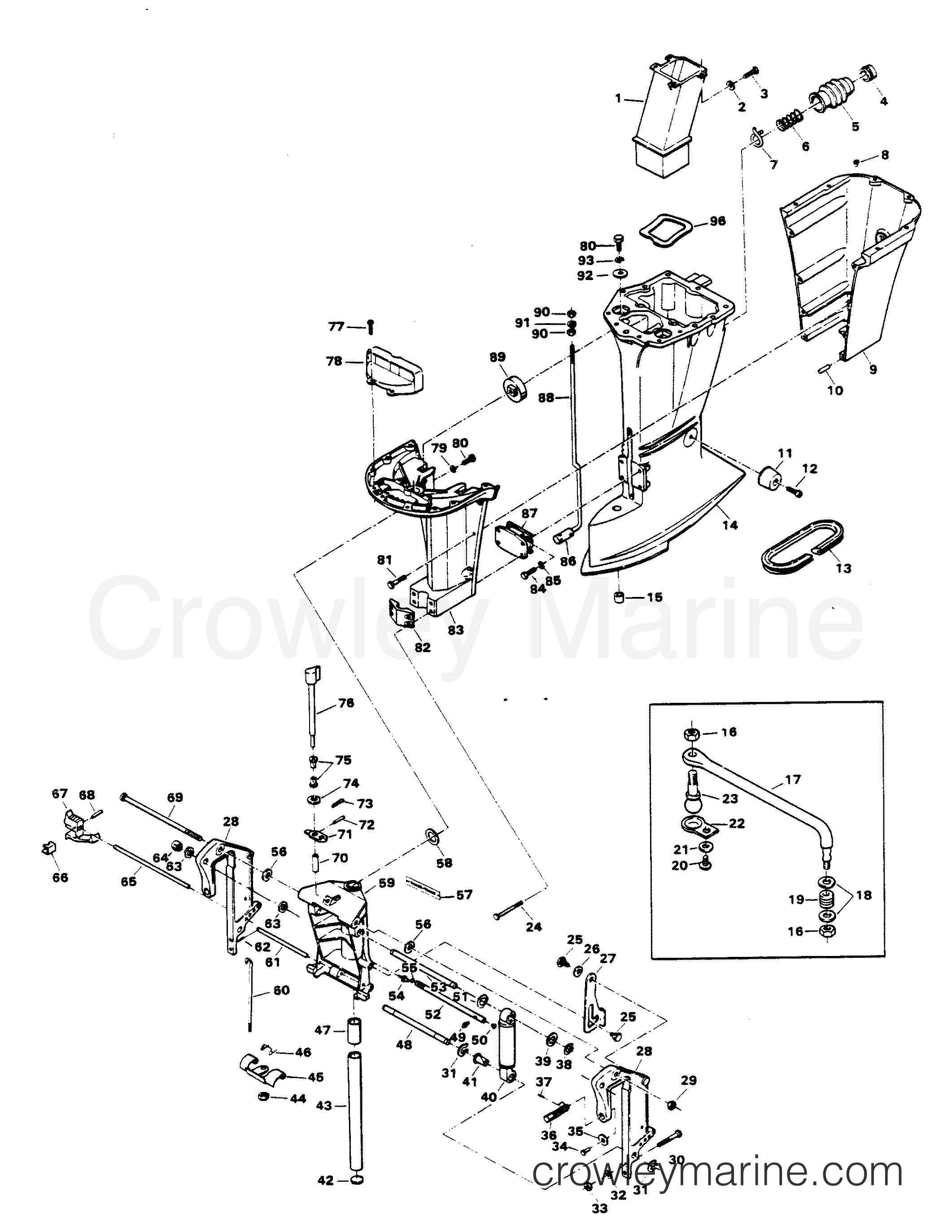 MOTOR LEG 1981 Outboard 140 H1406H81D Crowley Marine