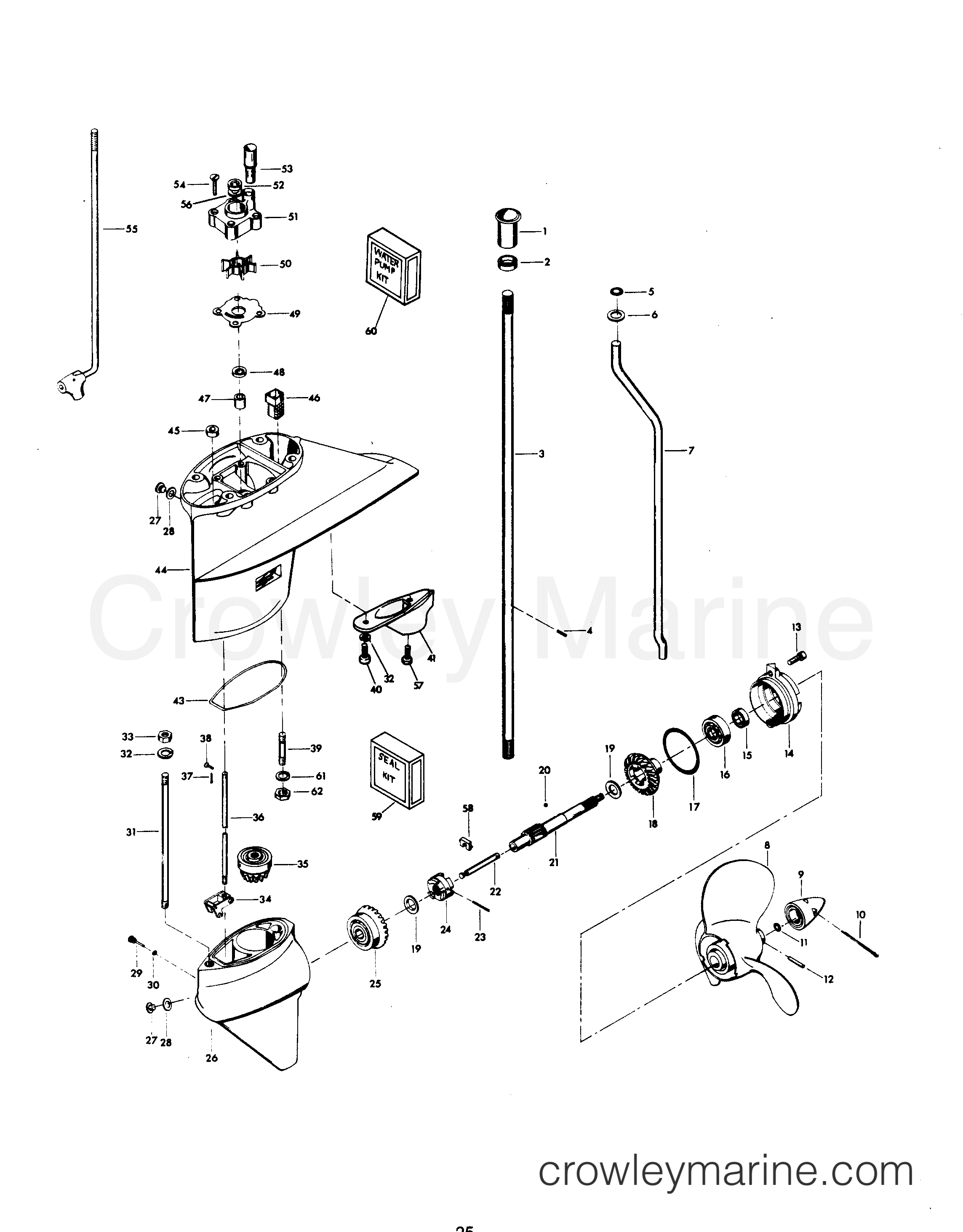 1980 Outboard 45 - H0456B80L - GEAR HOUSING