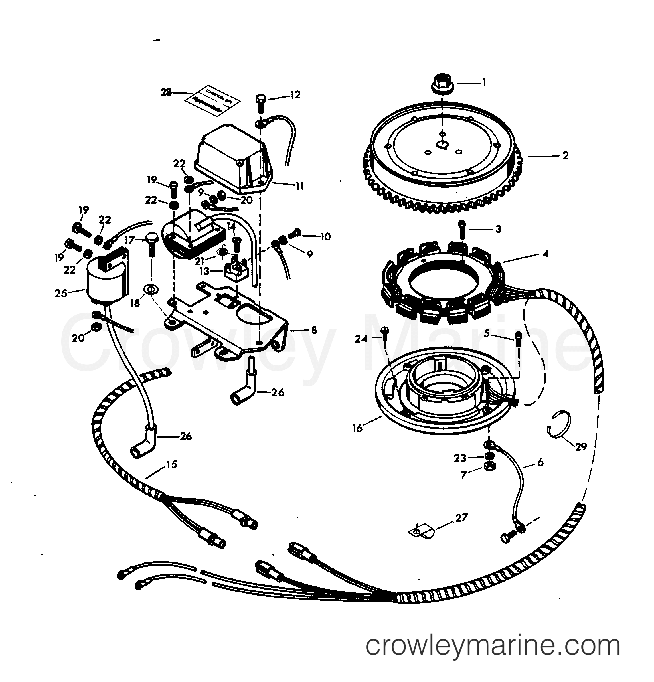 1980 Chrysler Outboard 30 - 306H0C ALTERNATOR section