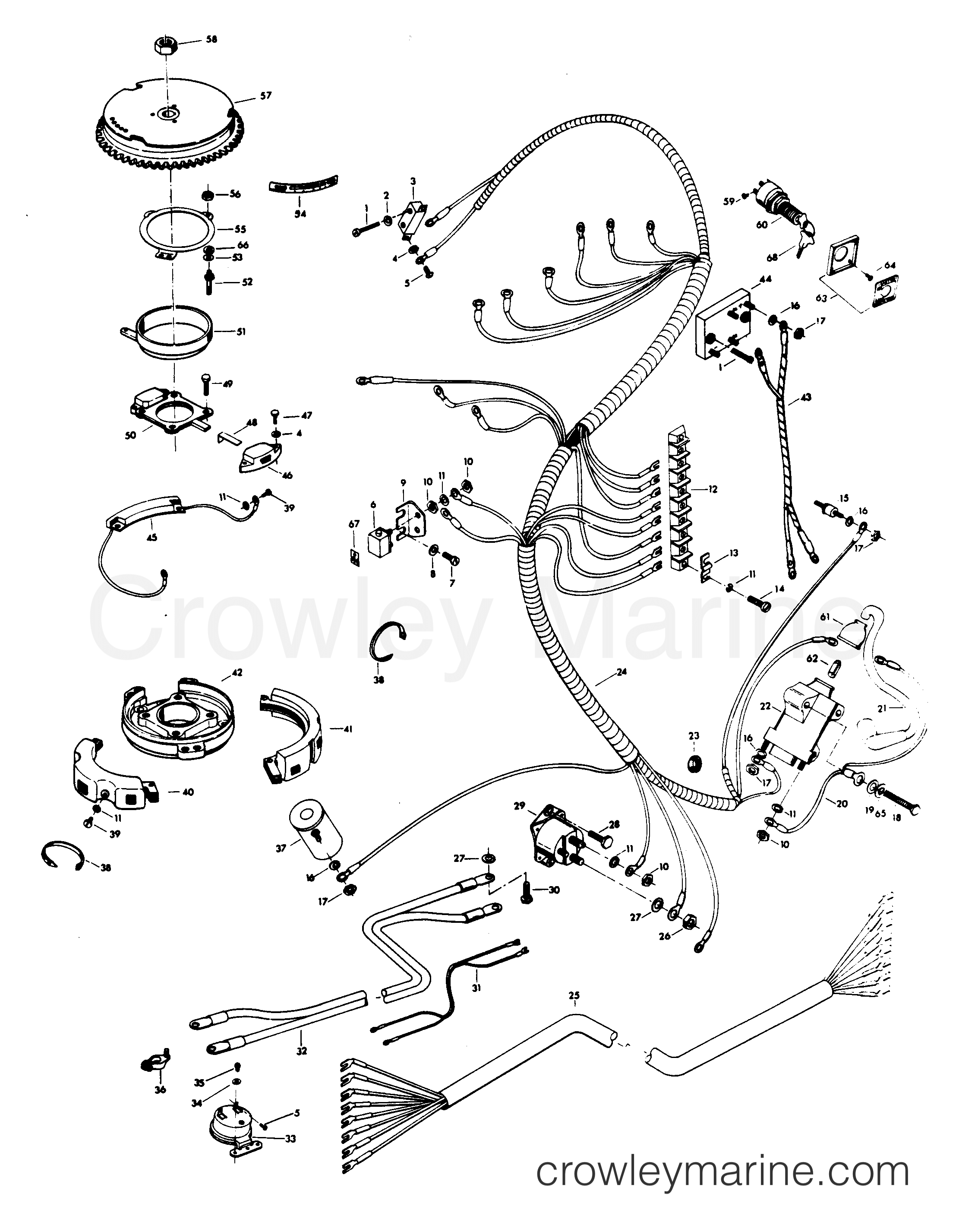 1979 Outboard 55 - H0558H79L - ELECTRICAL COMPONENTS