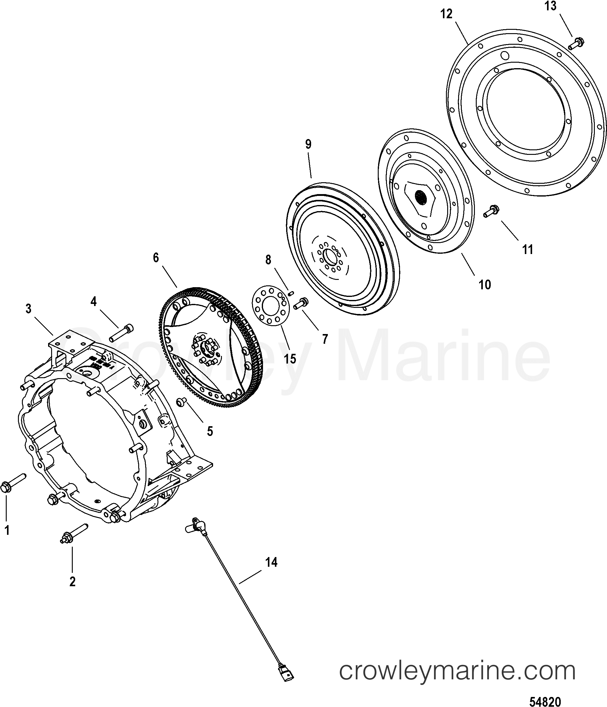 FLYWHEEL HOUSING, INBOARD 2013 Stern Drive 4.2L TDI 4D420002D