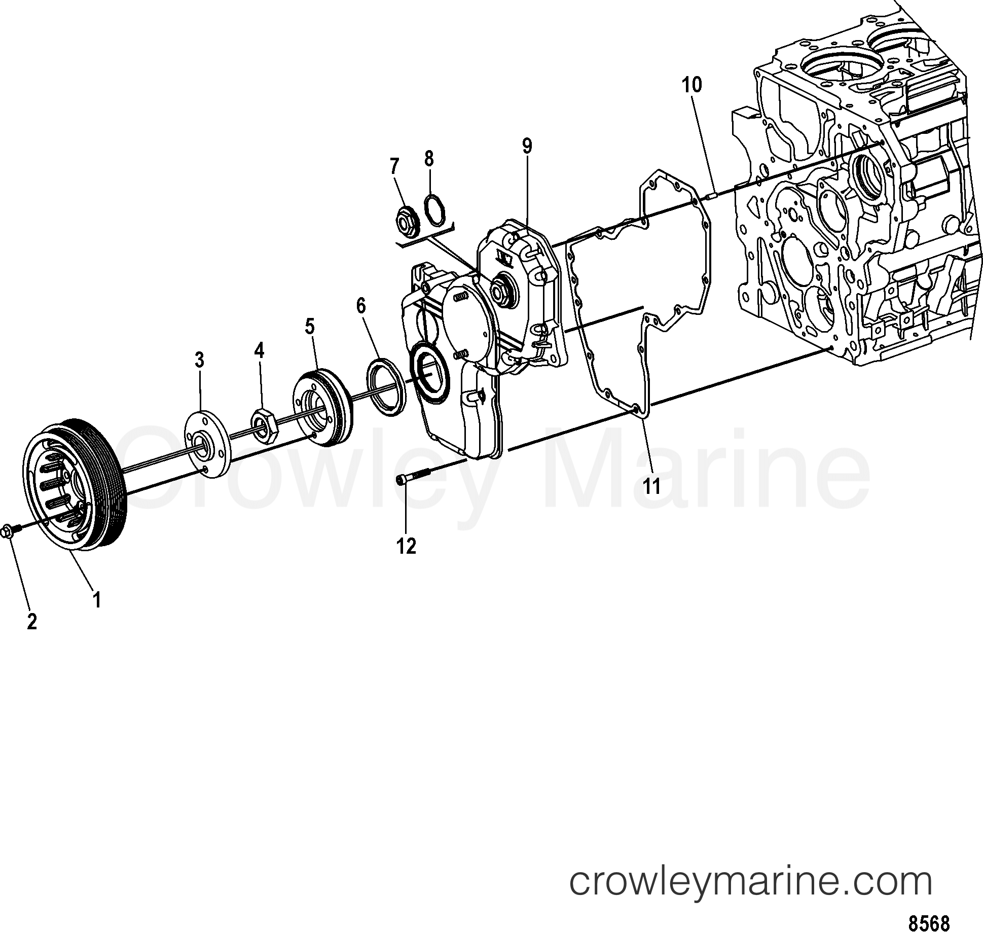 1998 Inboard Engine 2.8L [EI 170] - 30280010D - FRONT COVER