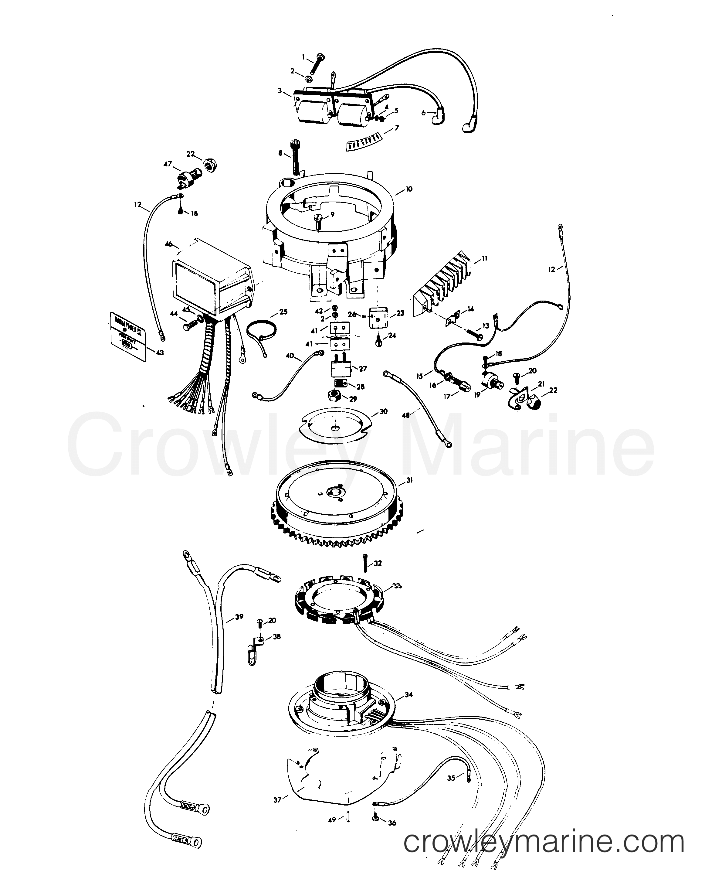 1979 Outboard 9.9 - 92B9F - ELECTRICAL COMPONENTS (C-D ALTERNATOR MODELS)
