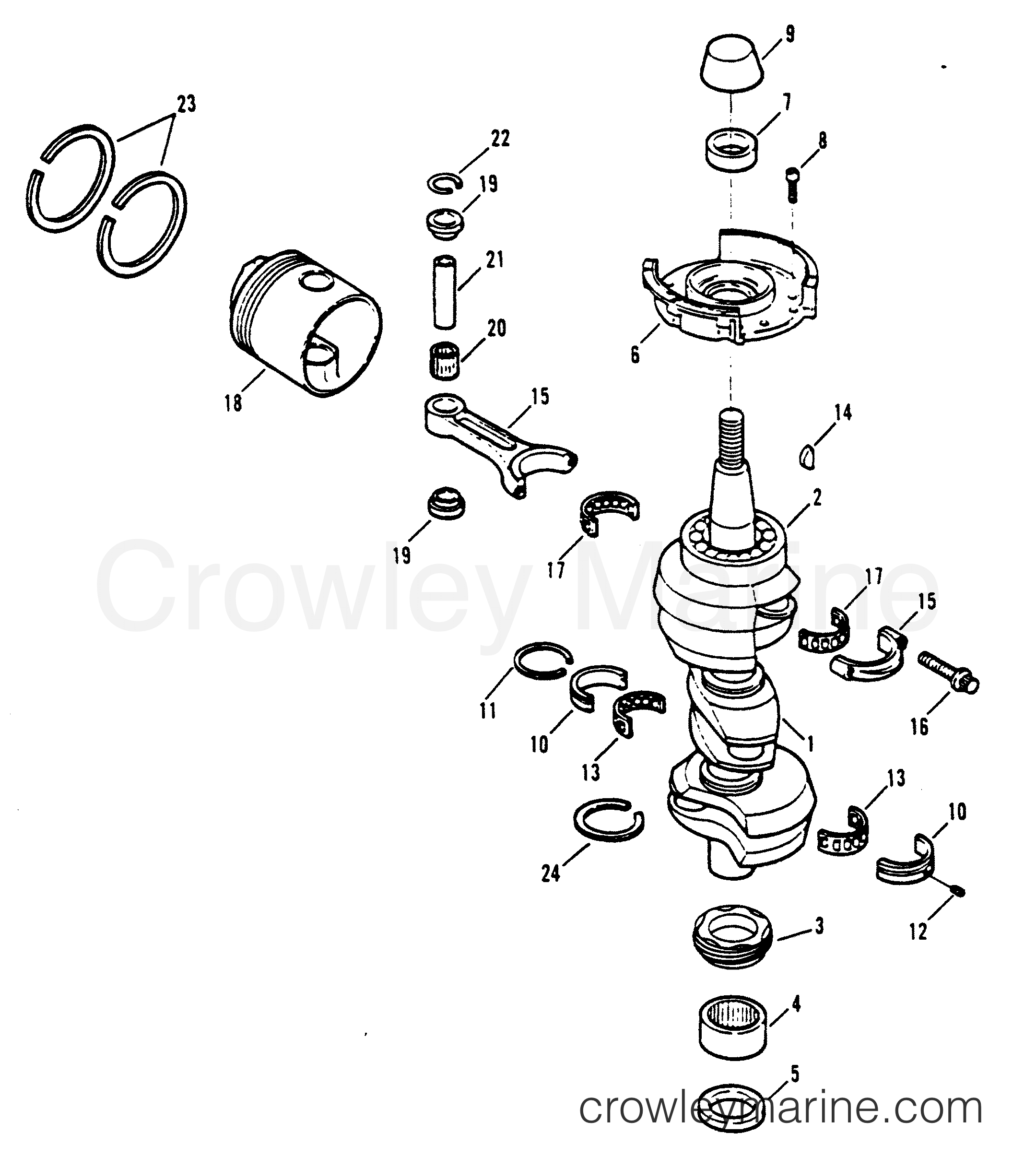 CRANKSHAFT AND PISTON 1995 Sport Jet 90 [JETPUMP] H62SP205D Crowley