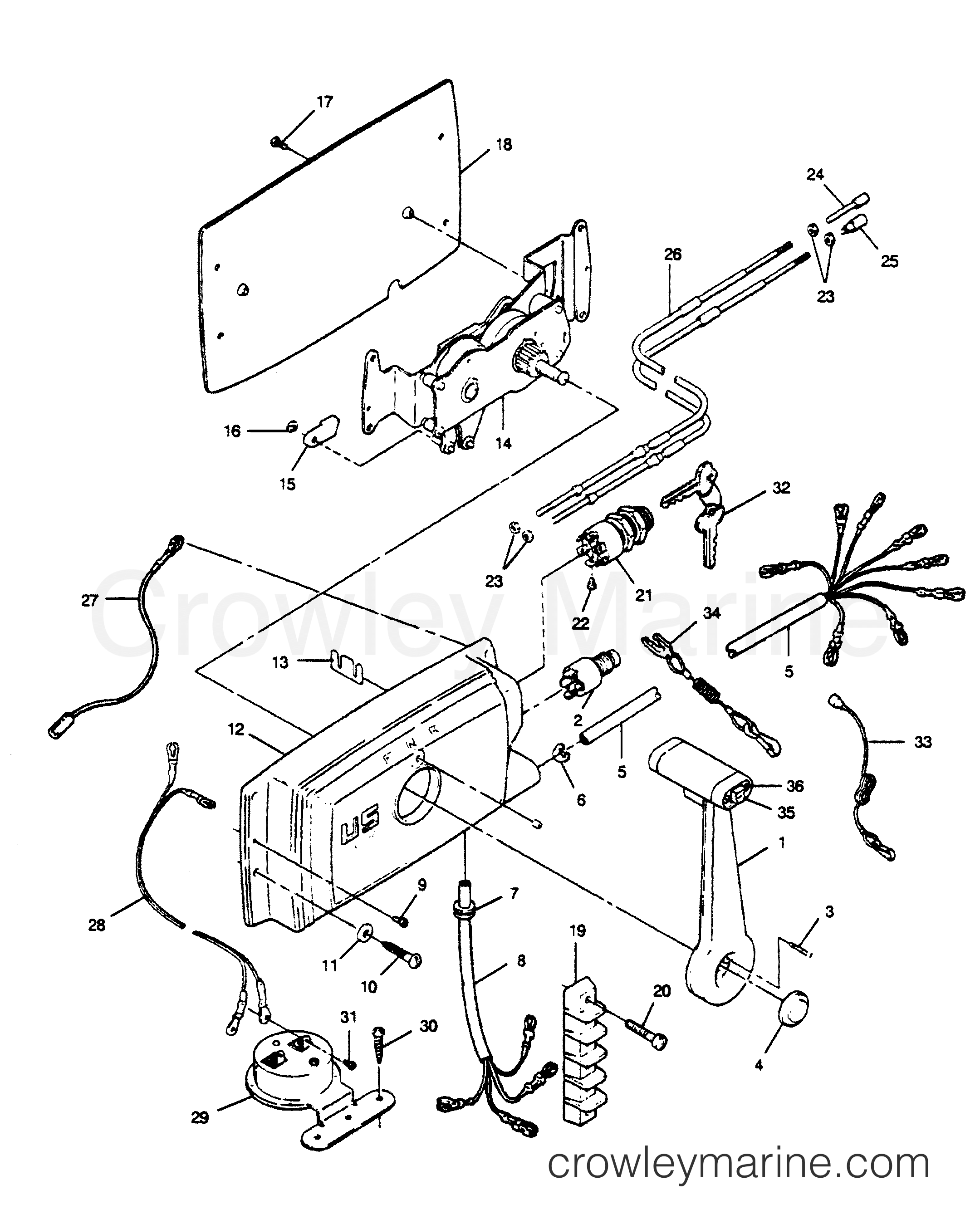 1989 Outboard 125 - H1258F89A [A] - REMOTE CONTROL