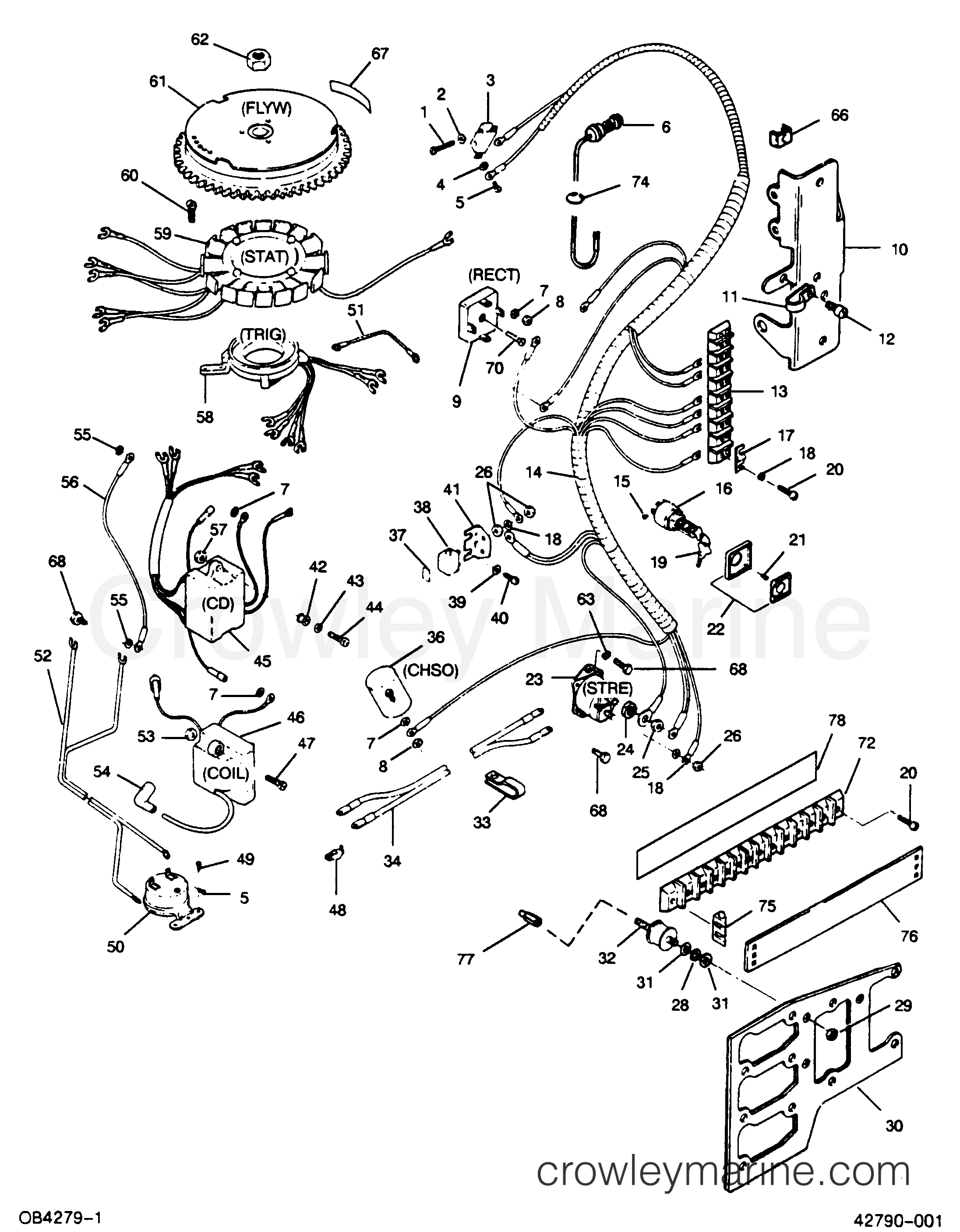 1989 Outboard 85 - 856W9D [Force] - ELECTRICAL COMPONENTS