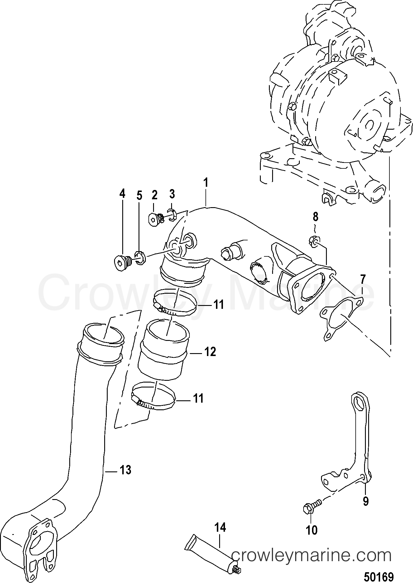 2012 Inboard Engine 3.0L TDI - 3D300008D - EXHAUST PIPE