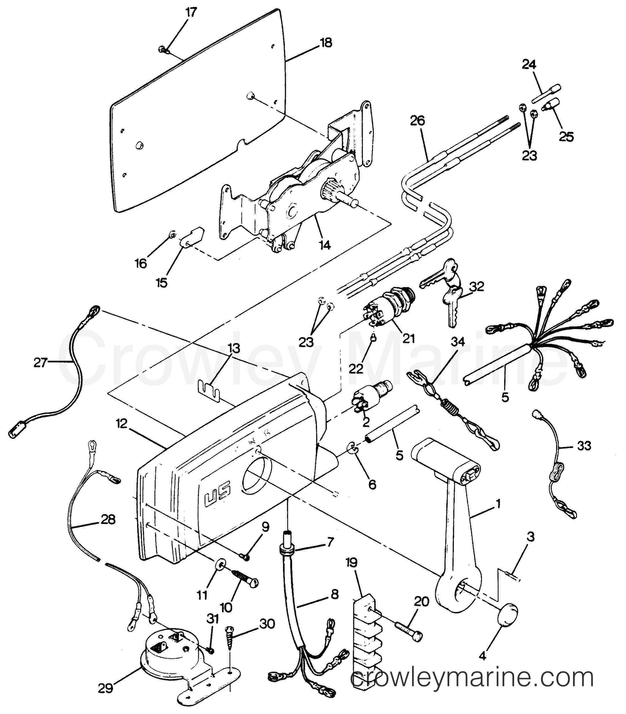 1988 Outboard 125 - 1258D8C [Force] - REMOTE CONTROL