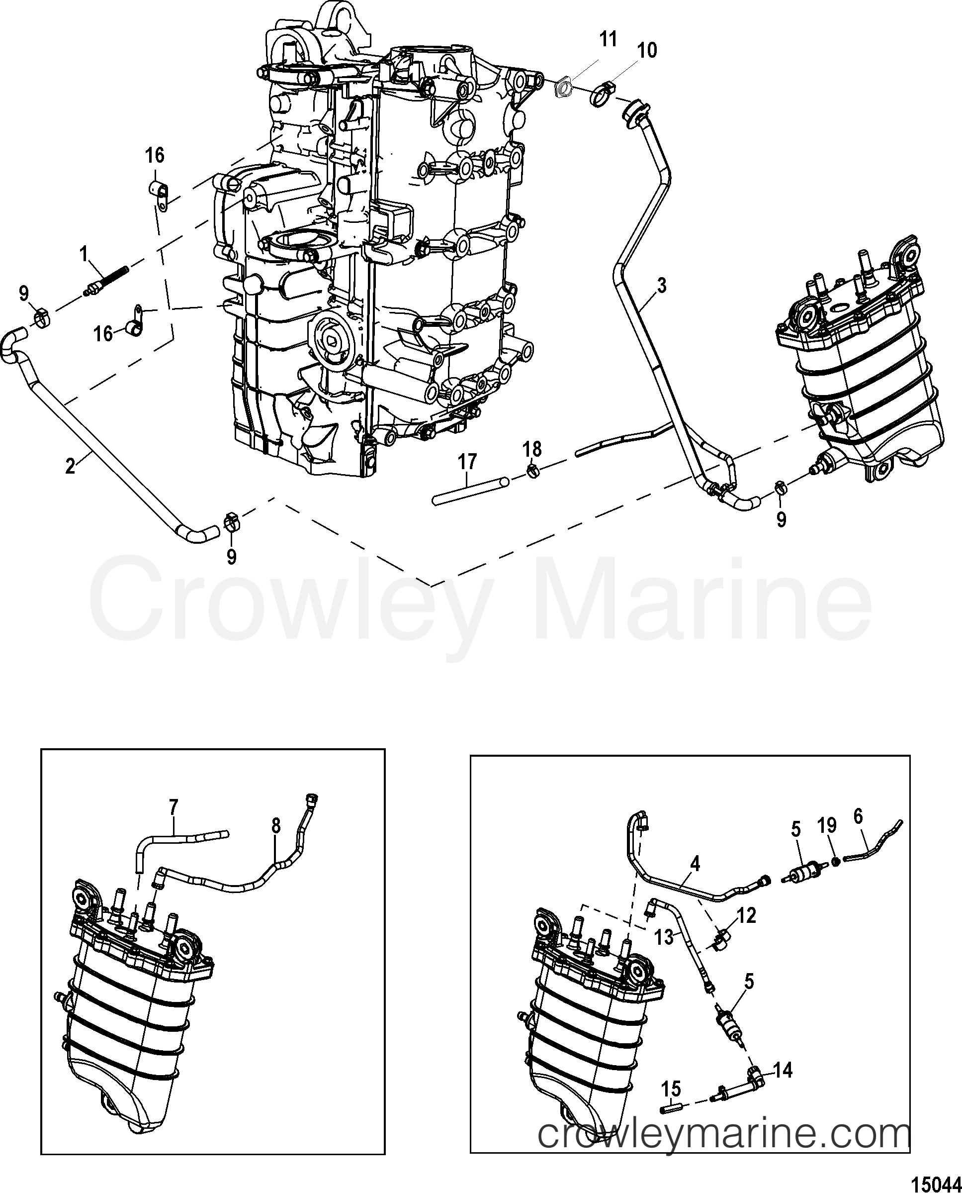 FUEL SUPPLY MODULE HOSES 2006 Mercury Outboard 90EFI [ELPT 4