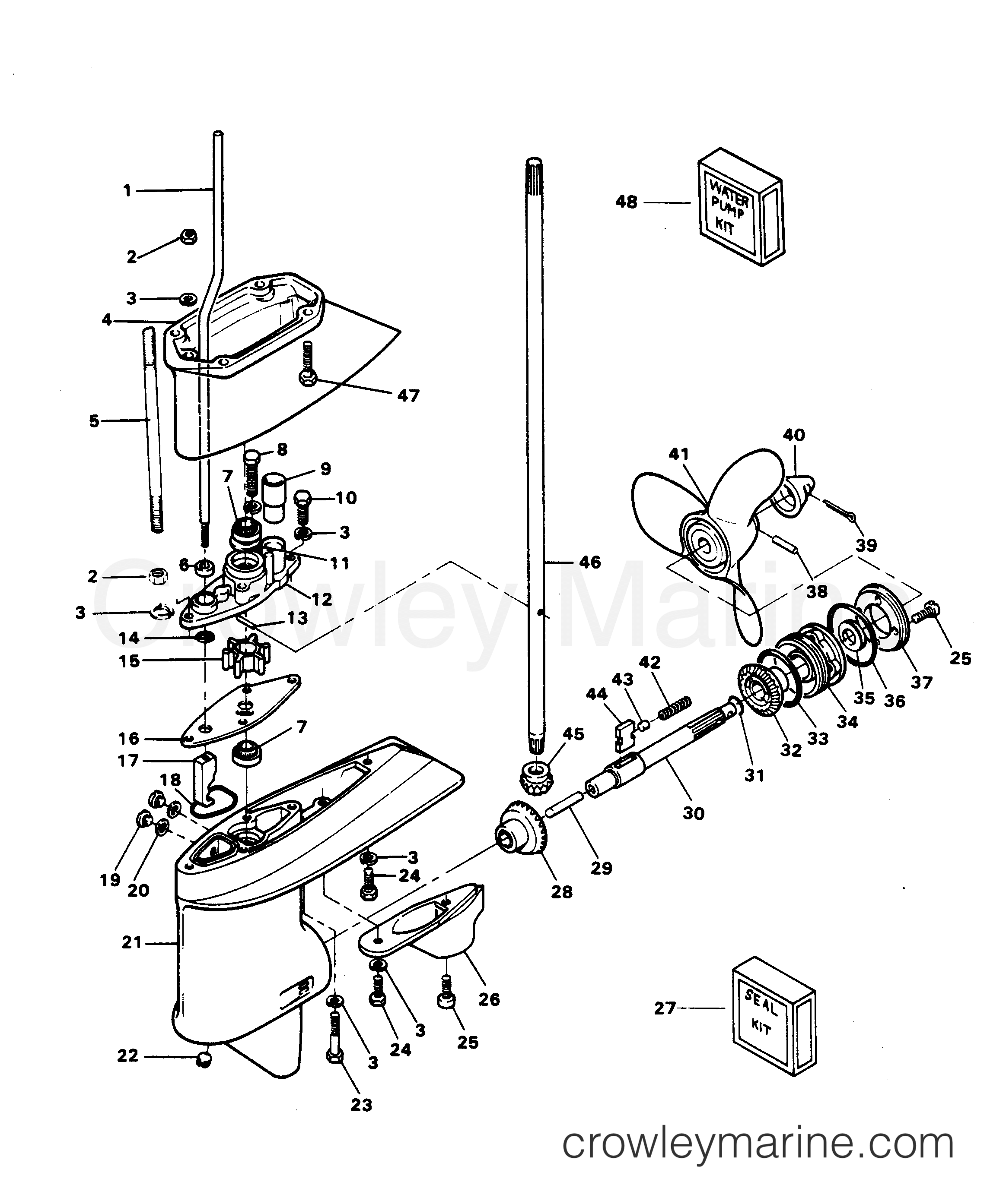 1985 Outboard 7.5 - H0072F85A - GEAR HOUSING