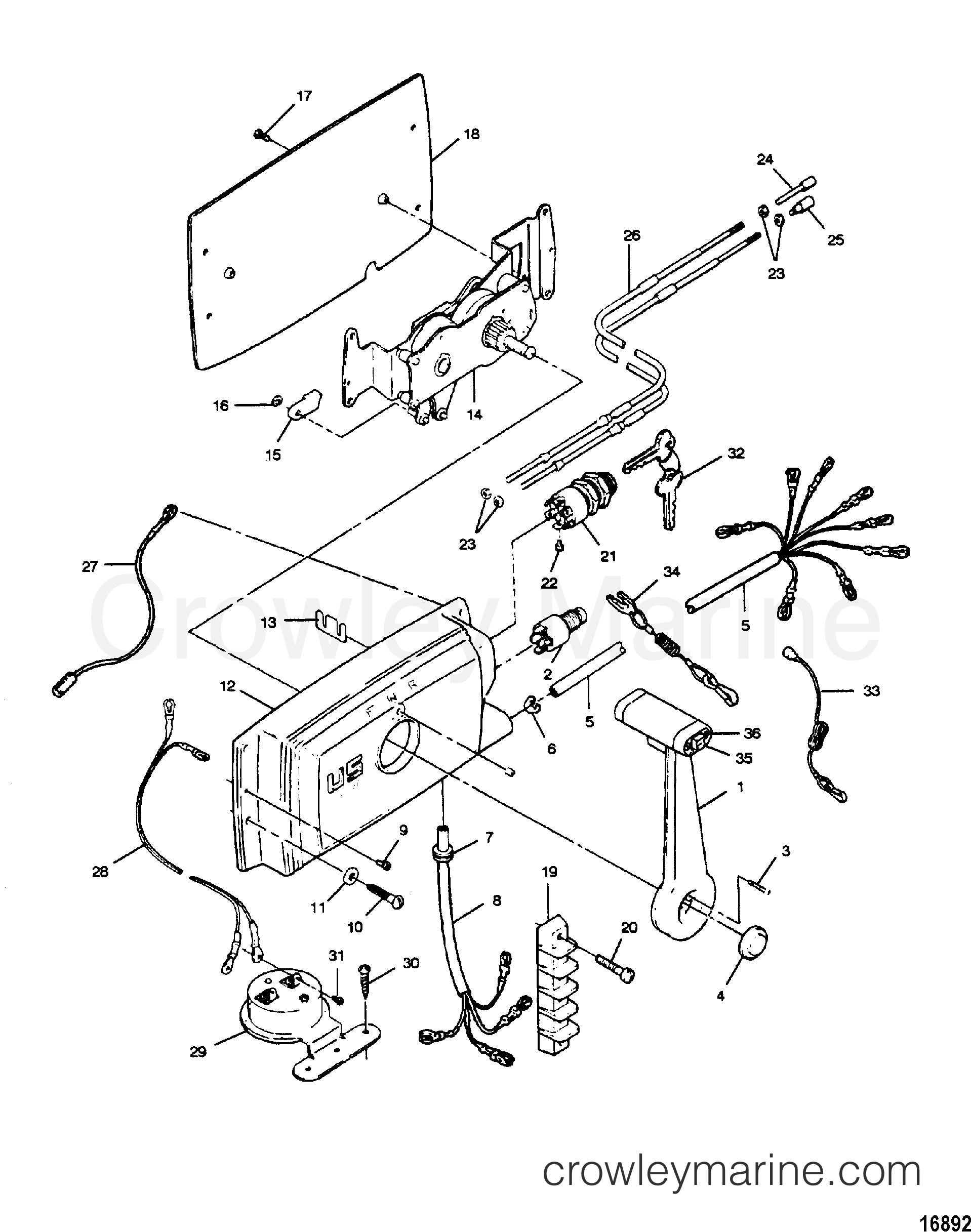 1989 Outboard 35 - H0357D89A [A] - REMOTE CONTROL