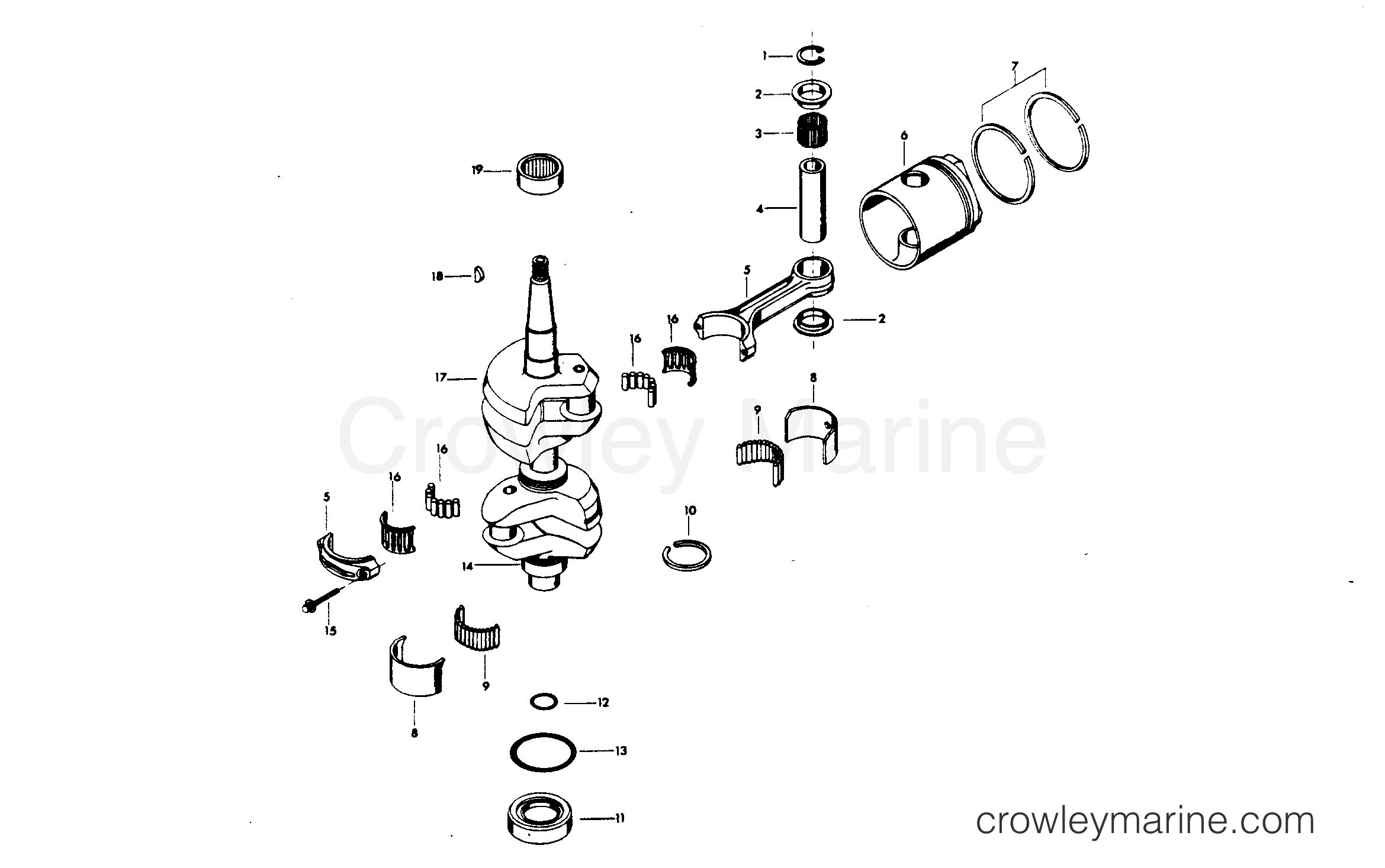 1981 Outboard 20 - 207B1C - CRANKSHAFT AND PISTON GROUP