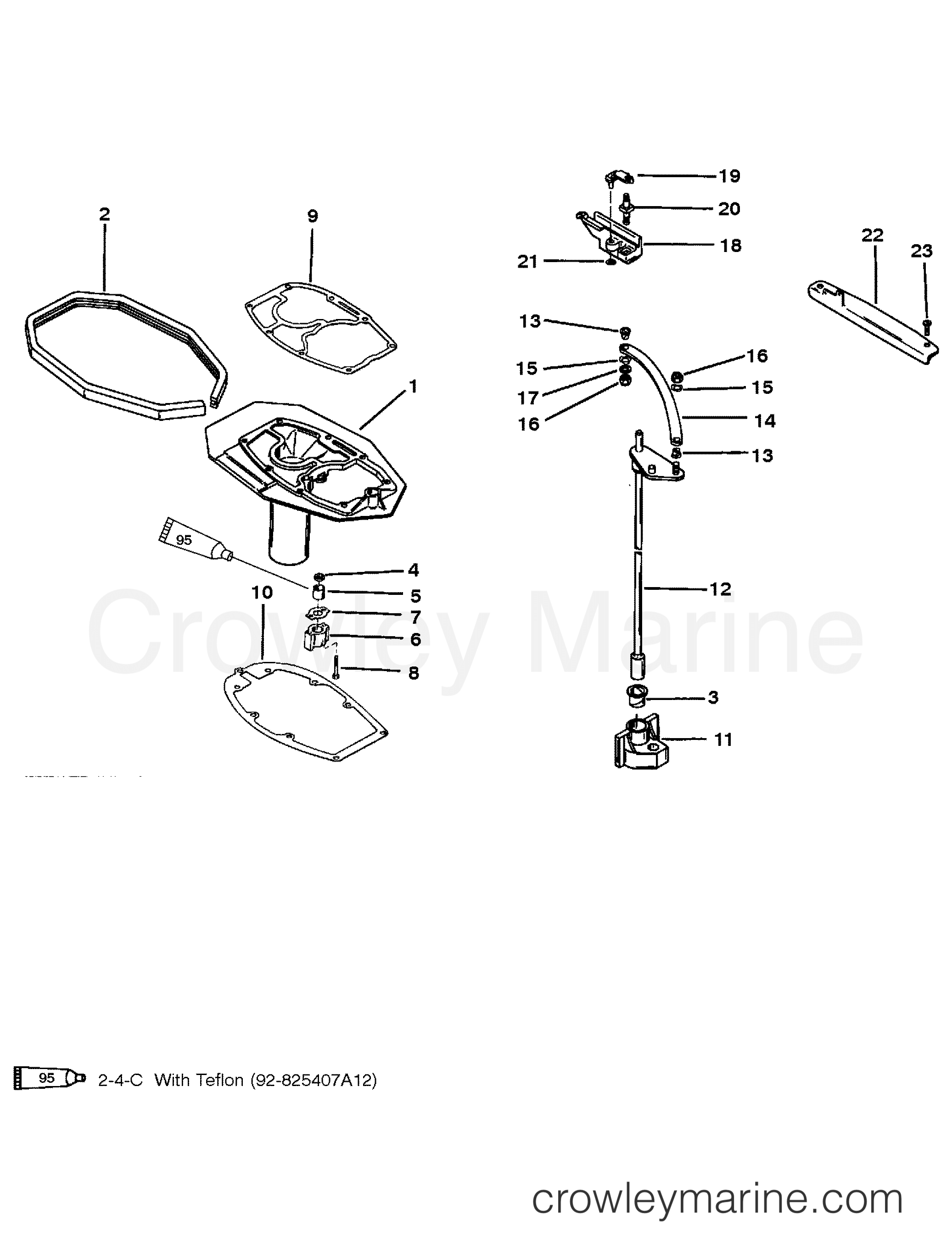 1989 Outboard 40 [ELPTO] - 70404129C - ADAPTOR PLATE/SHIFT SHAFT