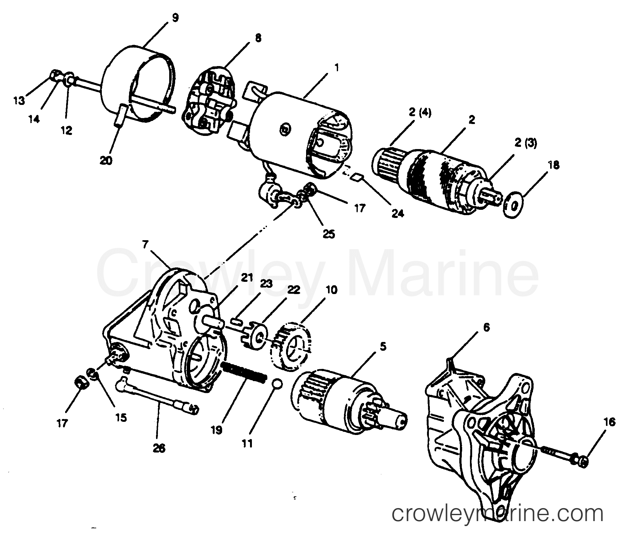 1990 Inboard Engine 3.9LD [STARBOARD] - 33922B9CS - STARTER