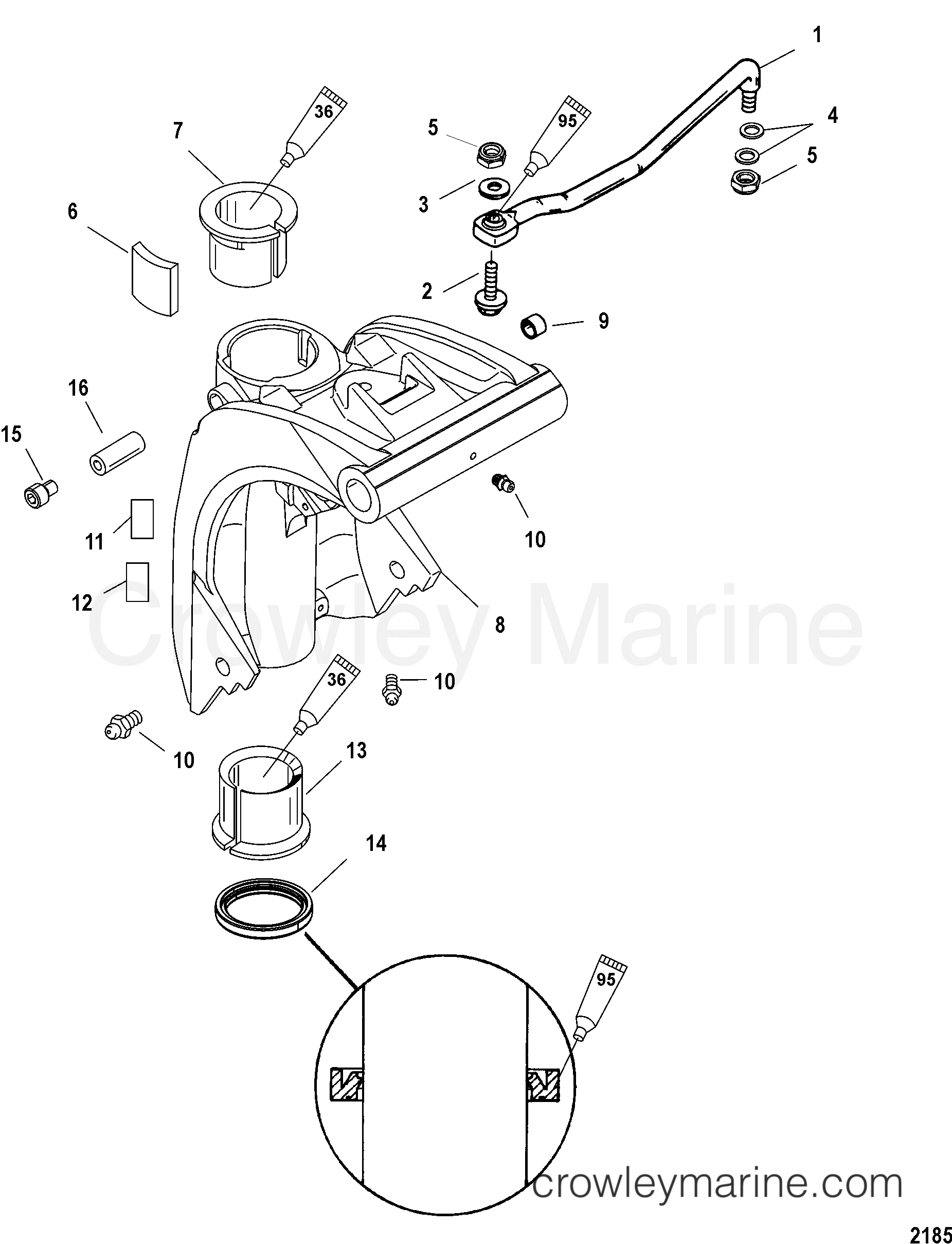 2001 Outboard 30 [ELH 4] - 7F30311KD - SWIVEL BRACKET