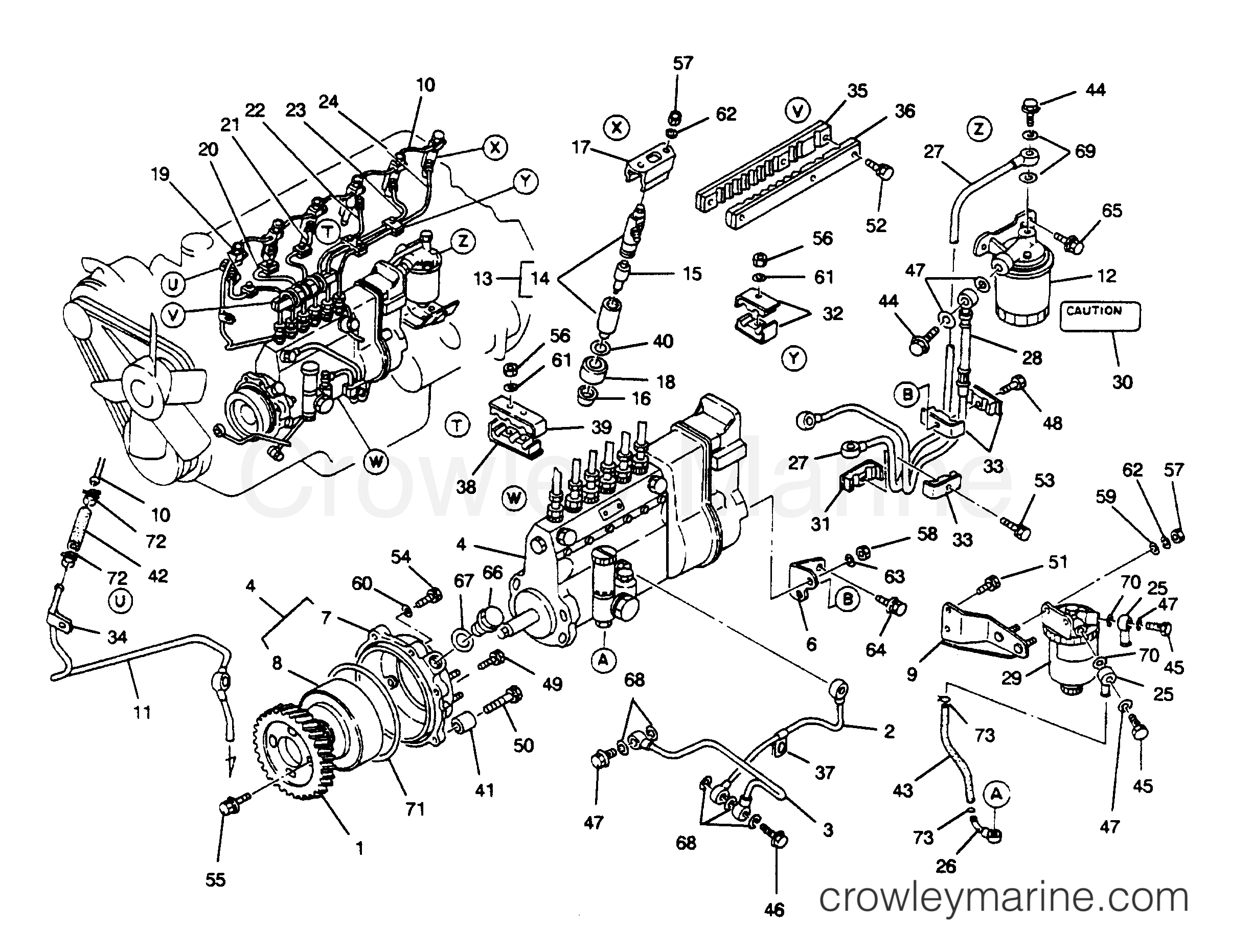 FUEL SYSTEM All Years Inboard Engine HINO DIESEL WO6DTI (250 H.P.) 6