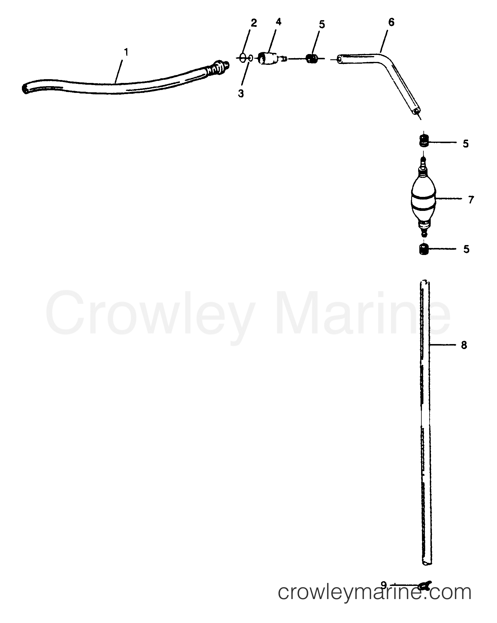 1989 Outboard 85 - 856A9D [Force] - FUEL LINE
