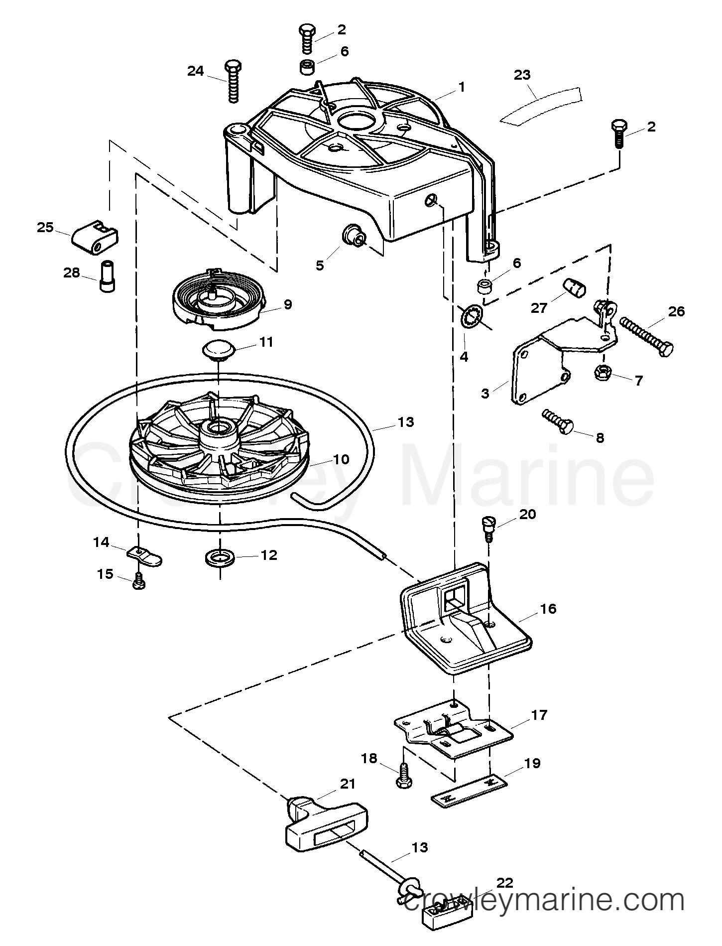 1998 Outboard 15 - H015201US [MH] - STARTER COMPONENTS