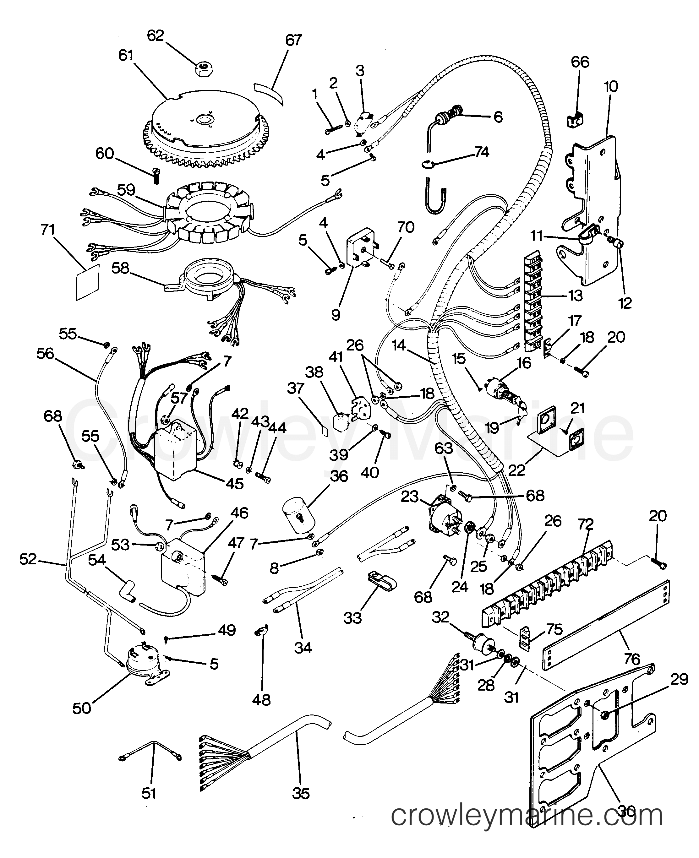 1987 Outboard 85 - 856Y7A [Force] - ELECTRICAL COMPONENTS