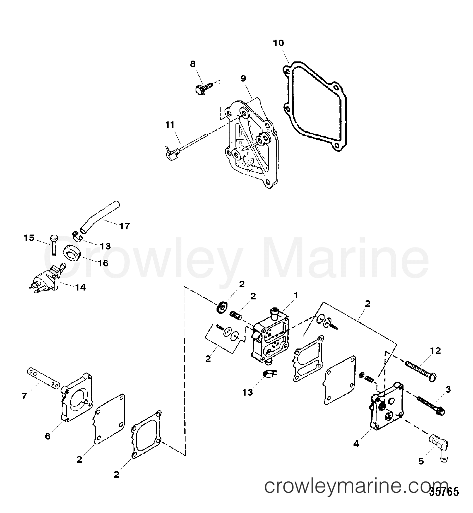 FUEL PUMP ASSEMBLY AND COMPONENTS 1998 Outboard 40 H040412UD [ELPT