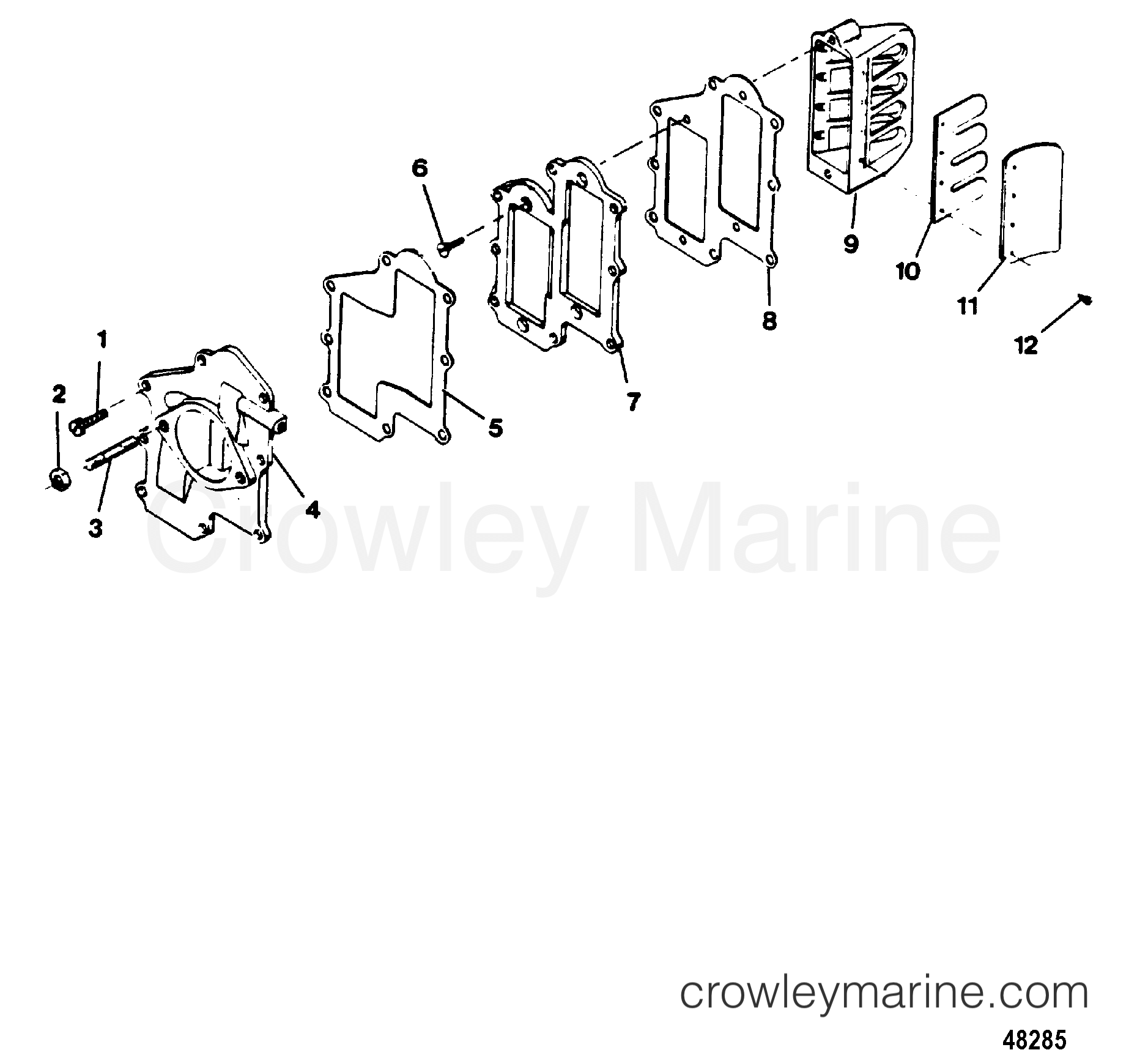 1987 Outboard 35 - 0C357F7B Thru [Force] - REED PLATE