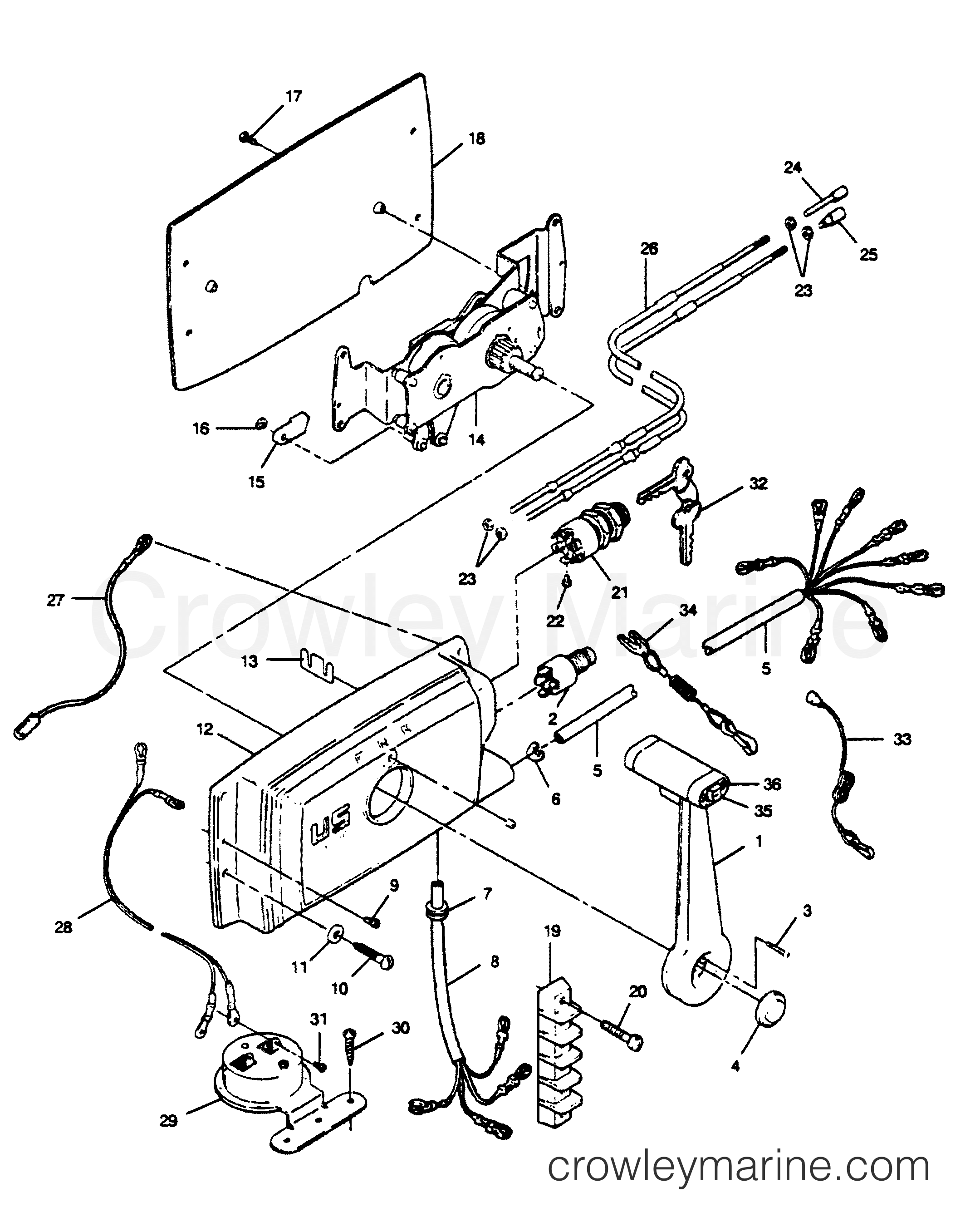 1989 Outboard 125 - 1258W9D [Force] - REMOTE CONTROL