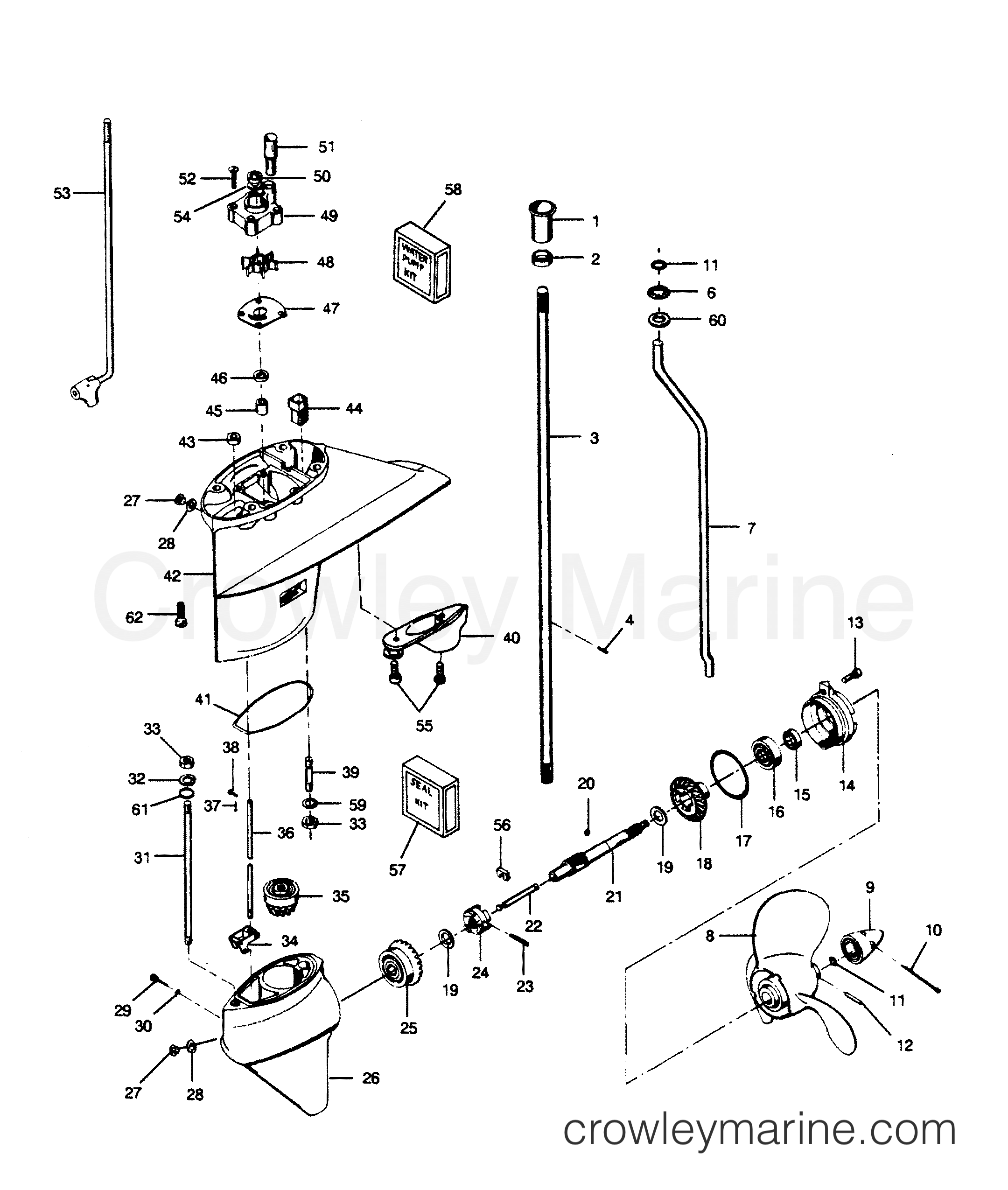 1990 Outboard 50 - 507A90D [Force] - GEAR HOUSING