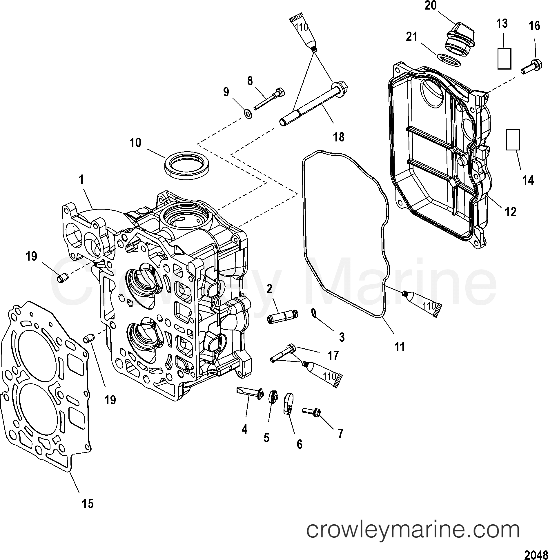 2004 Outboard 25 [ELPT/BF 4] - 7F25412RB - CYLINDER HEAD