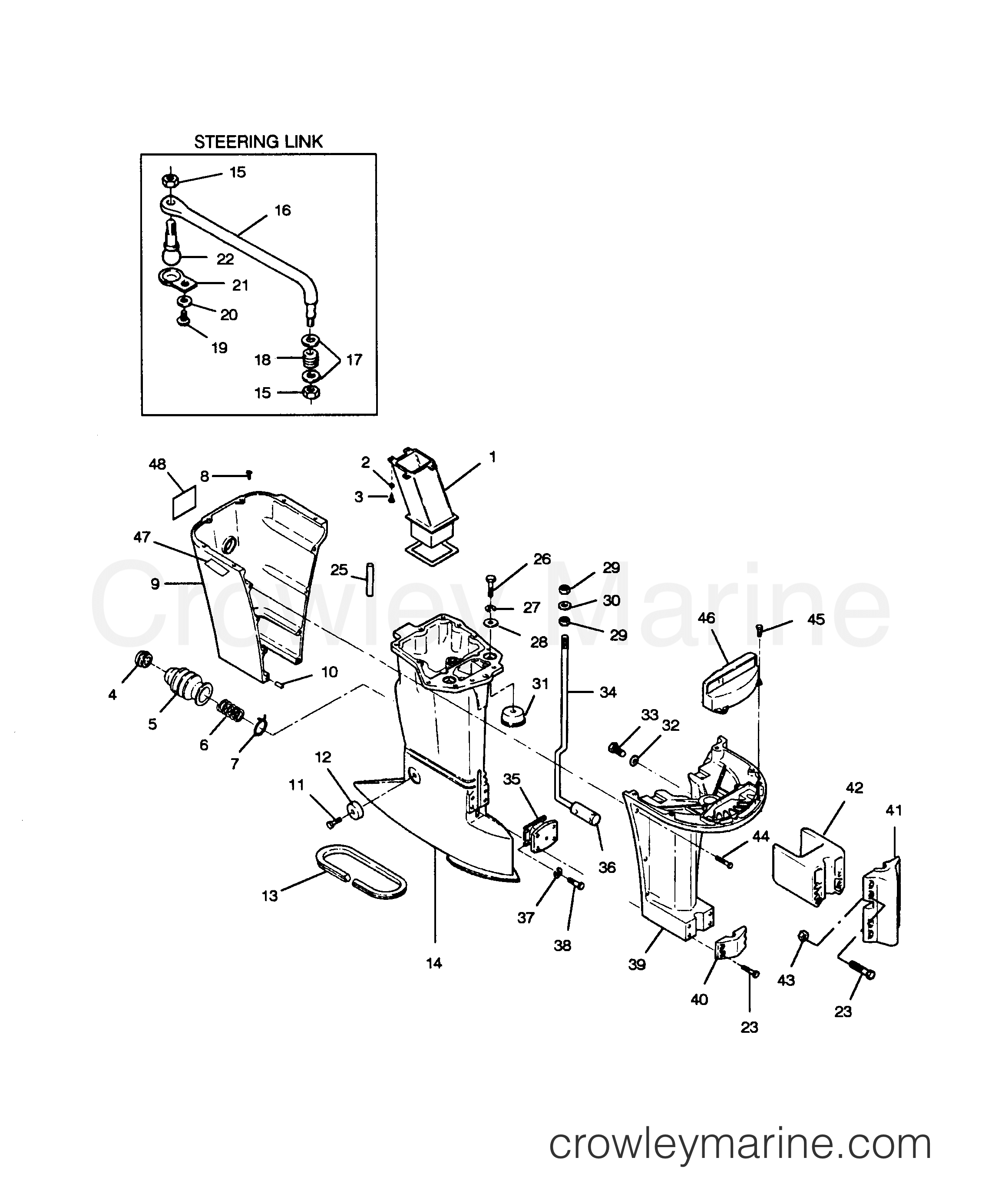 1989 Outboard 85 - 856A9B [Force] - MOTOR LEG