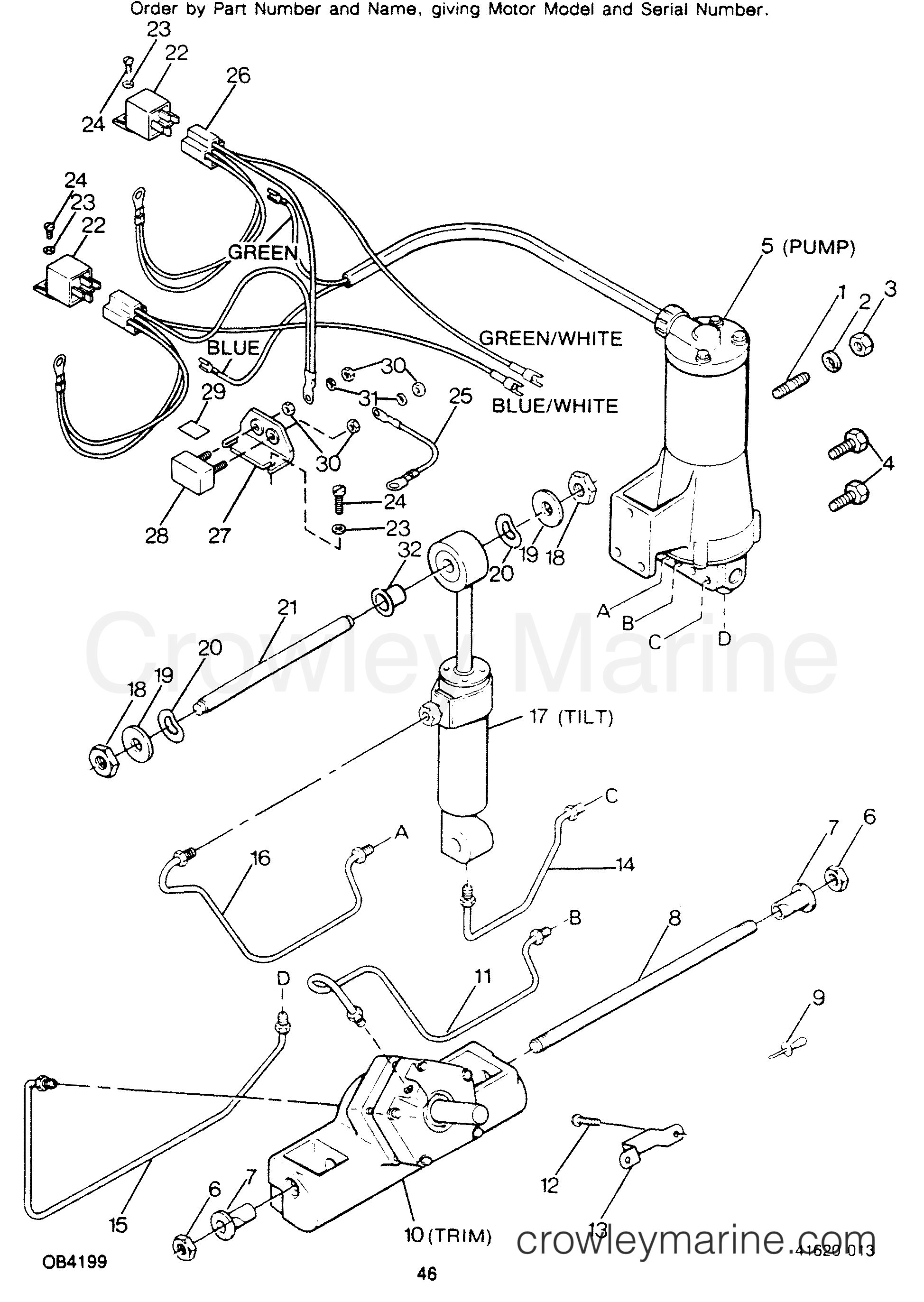 1988 Outboard 125 - 1258D8B [Force] - POWER TRIM UNIT