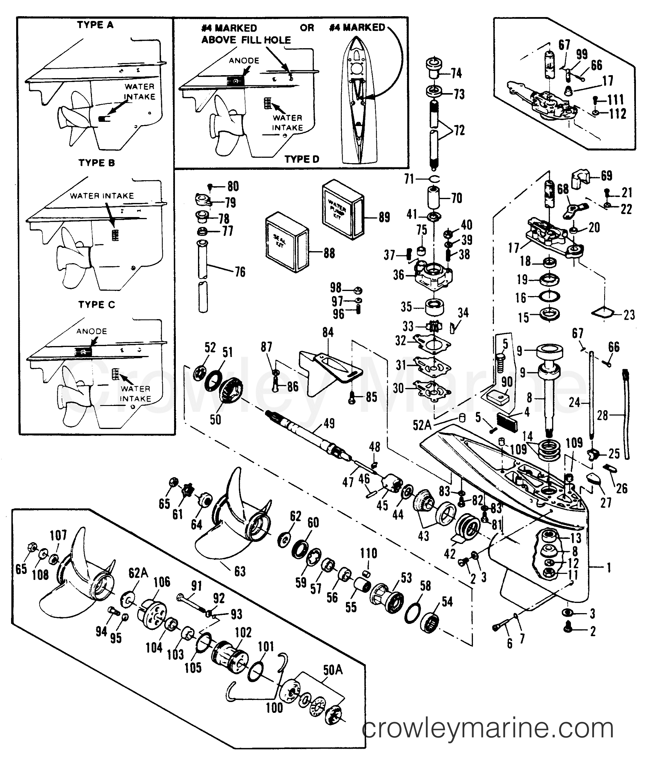 1990 Outboard 150 - H1508F90A [A] - GEAR HOUSING