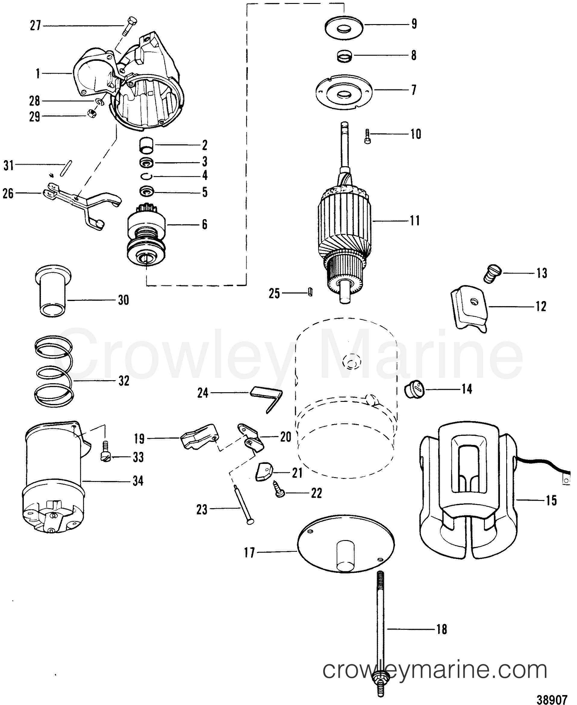 1981 Inboard Engine 340 - 3341901 - STARTER MOTOR