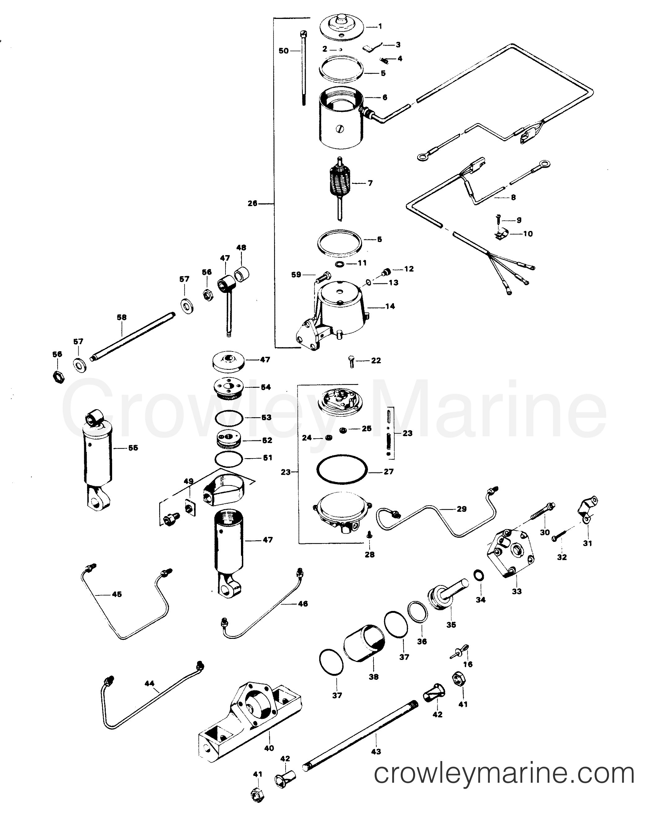 1981 Outboard 115 - H1158B81E - POWER TRIM UNIT