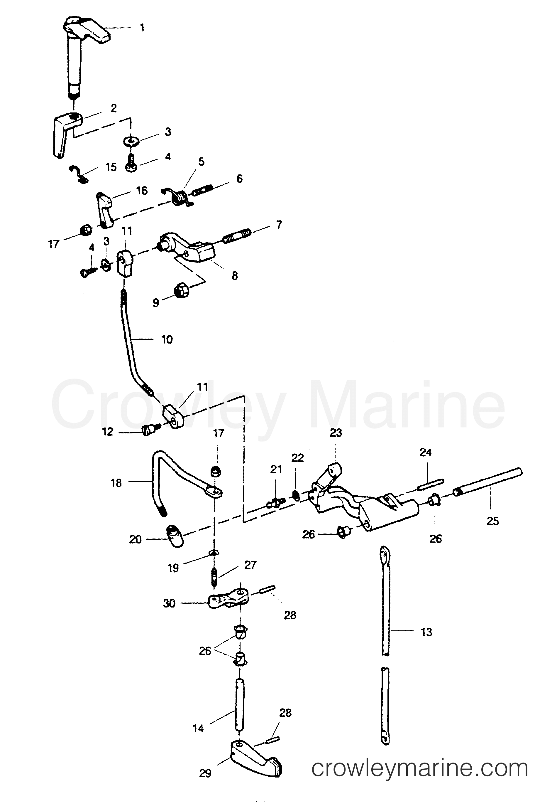 1991 Outboard 9.9 - H0093S91A [A] - SHIFT LINKAGE