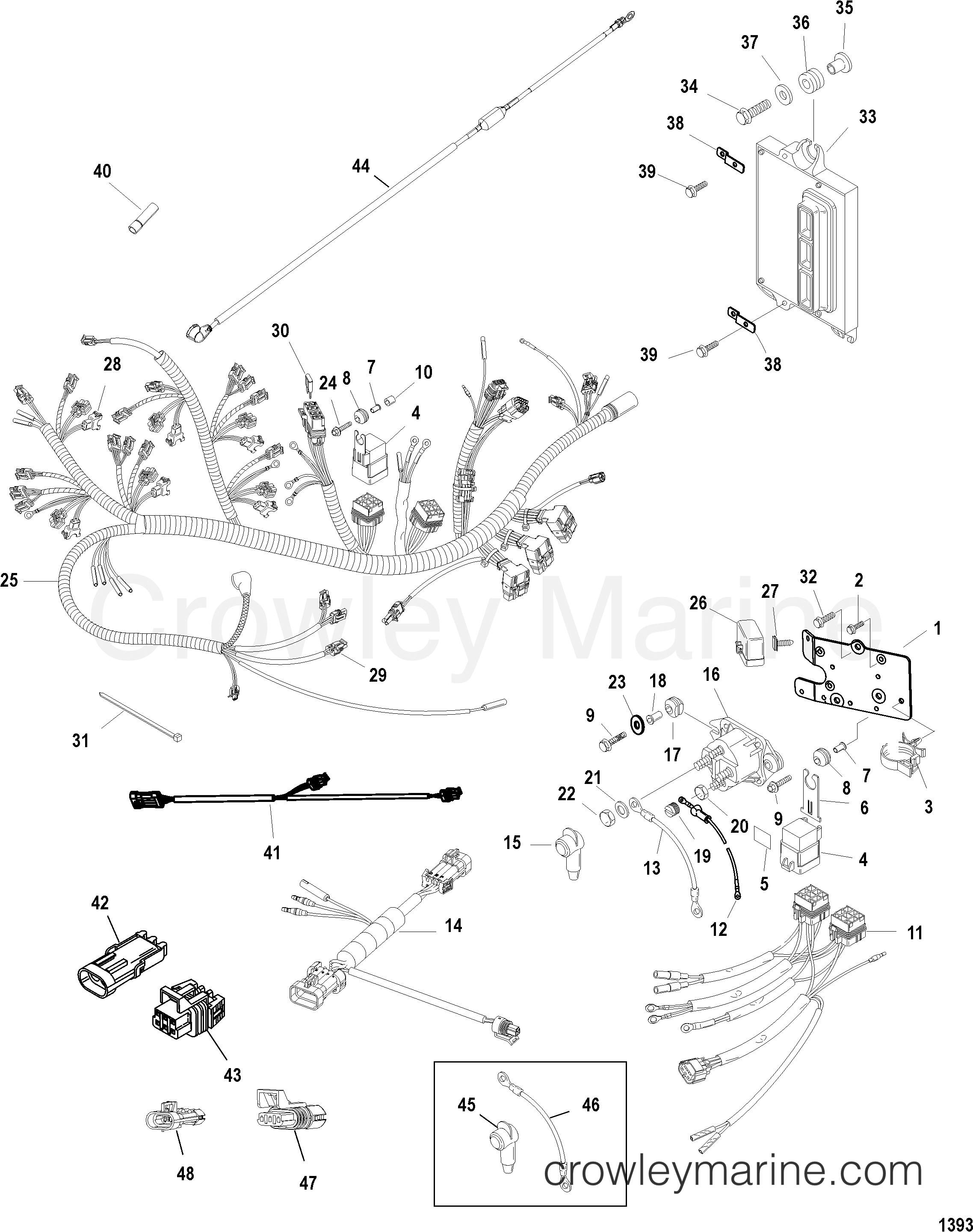 2003 Outboard 175MG [L EFI] - 7175413MD - ELECTRICAL PLATE ASSEMBLY