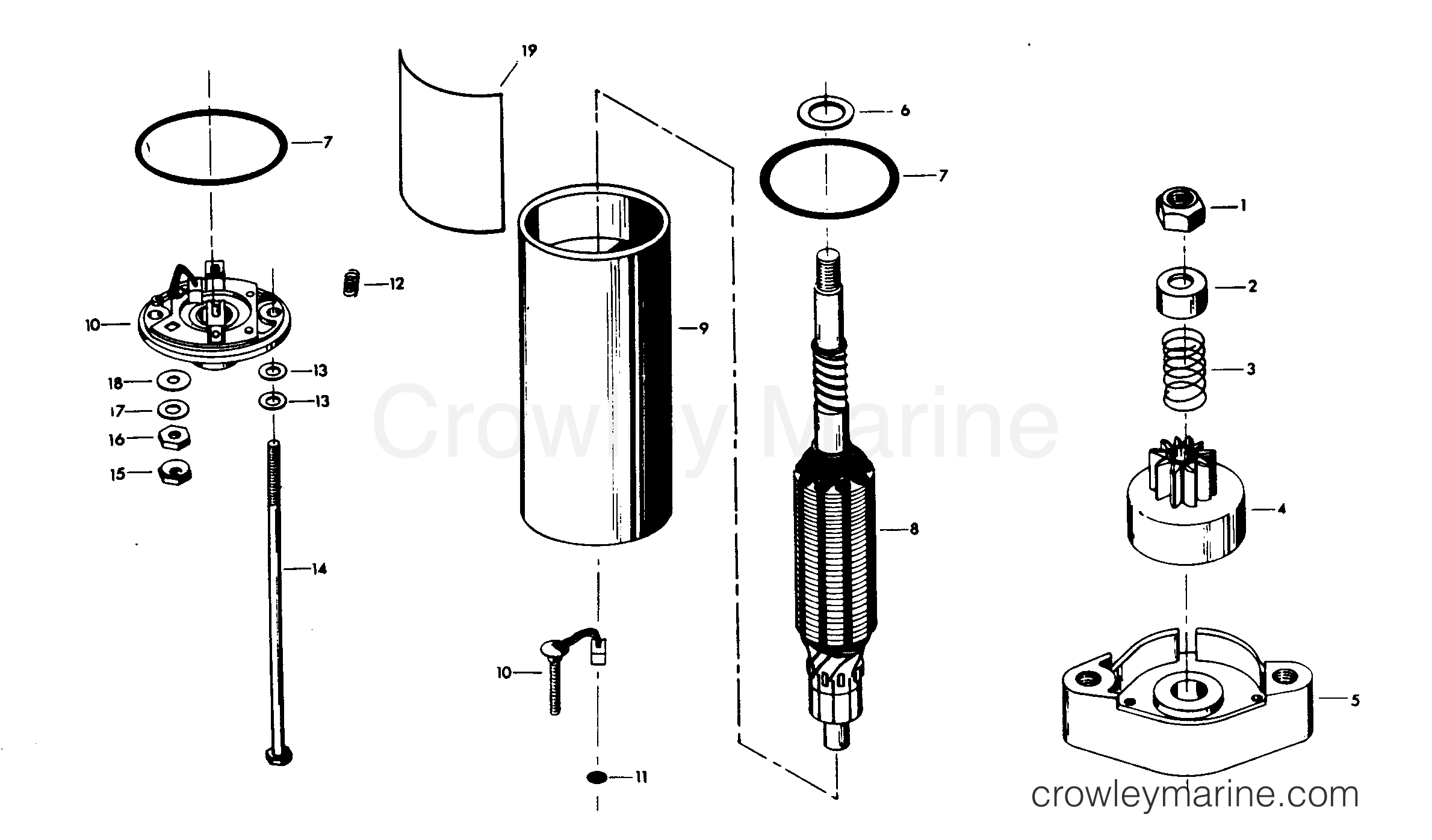 ELECTRIC STARTER 1979 Outboard 15 H0152H79E Crowley Marine