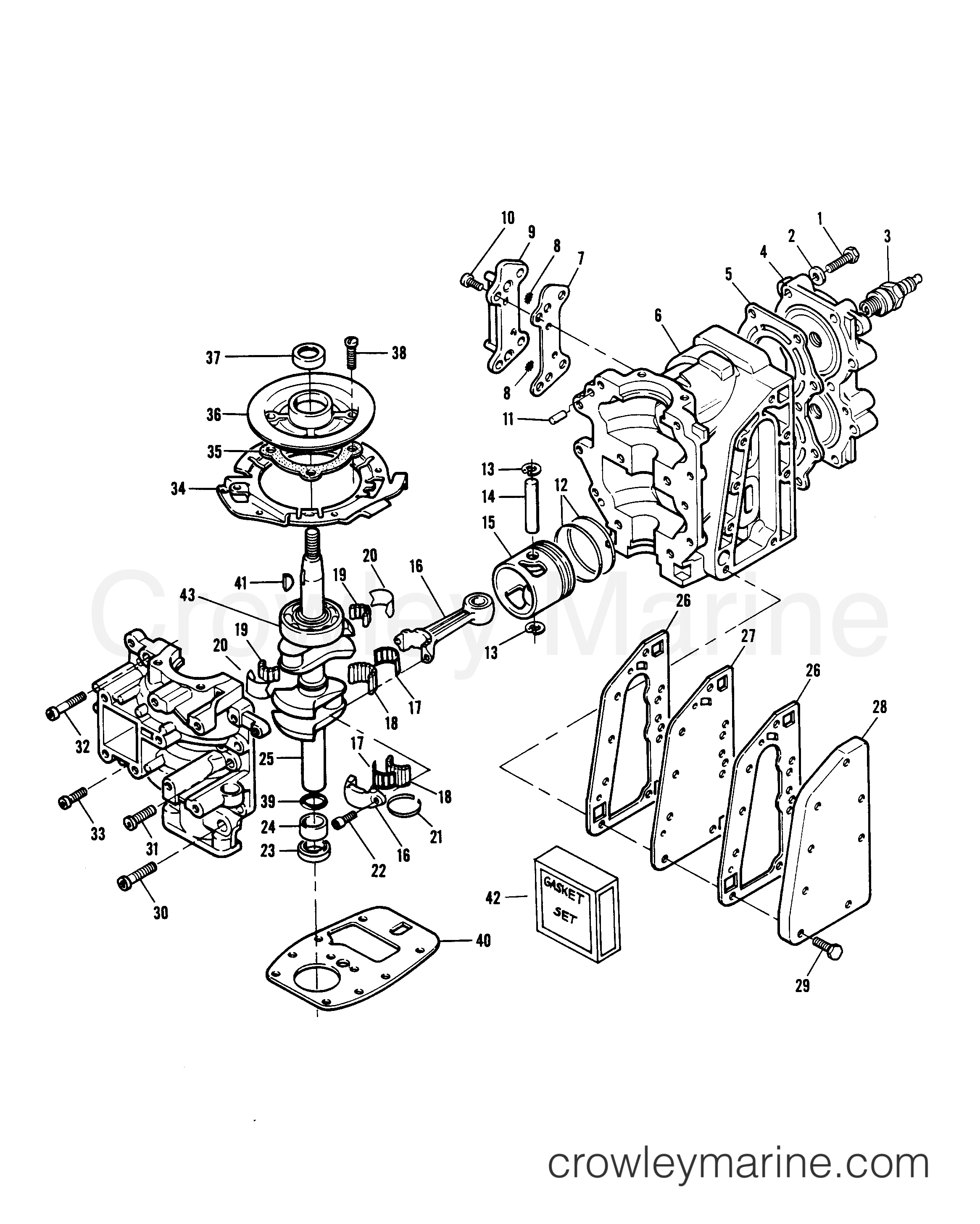1981 Outboard 7.5 - 71B1B - POWER HEAD