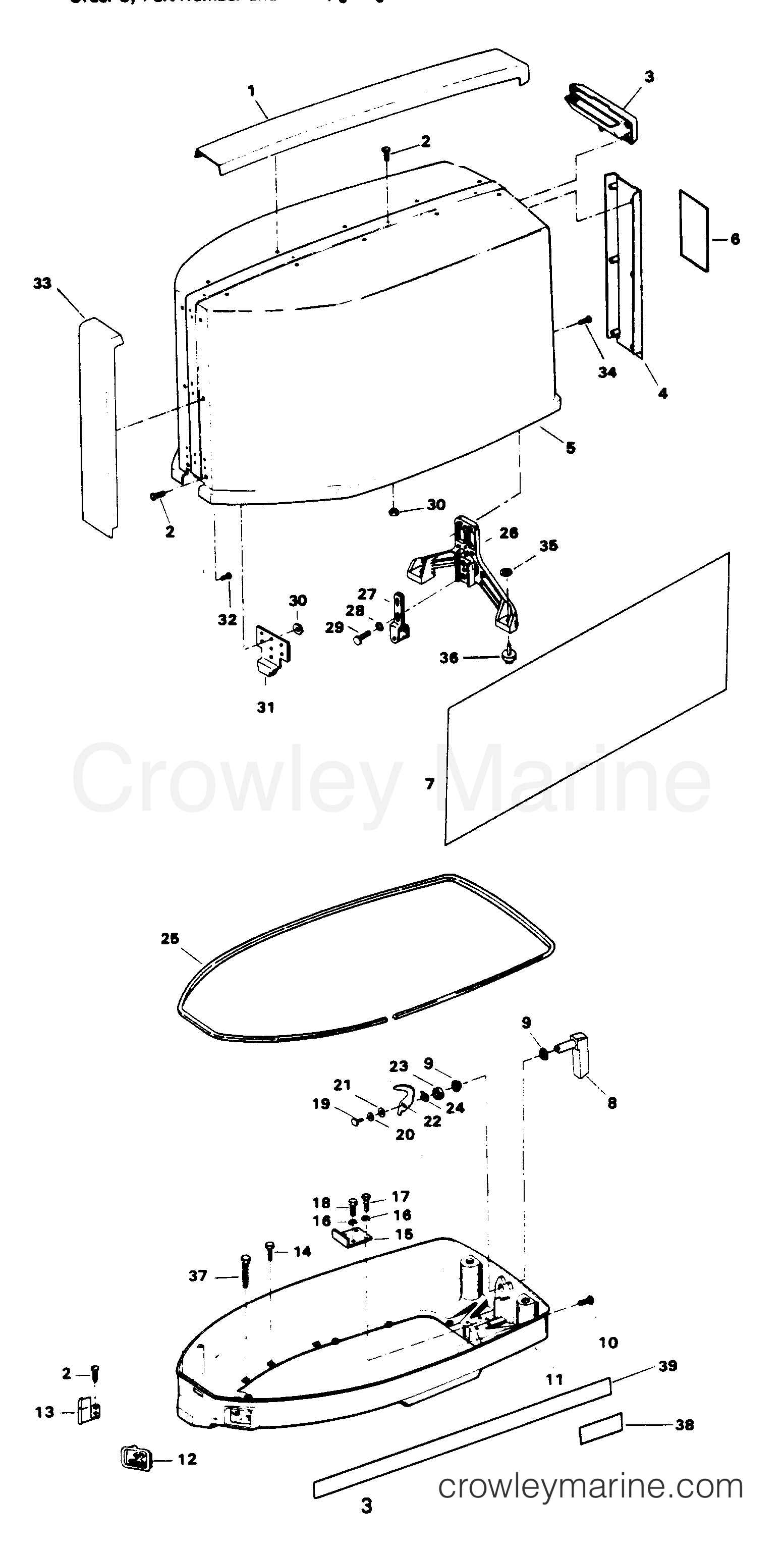 1985 Outboard 125 - 1258FC5A [Force] - ENGINE COVER AND SUPPORT PLATE
