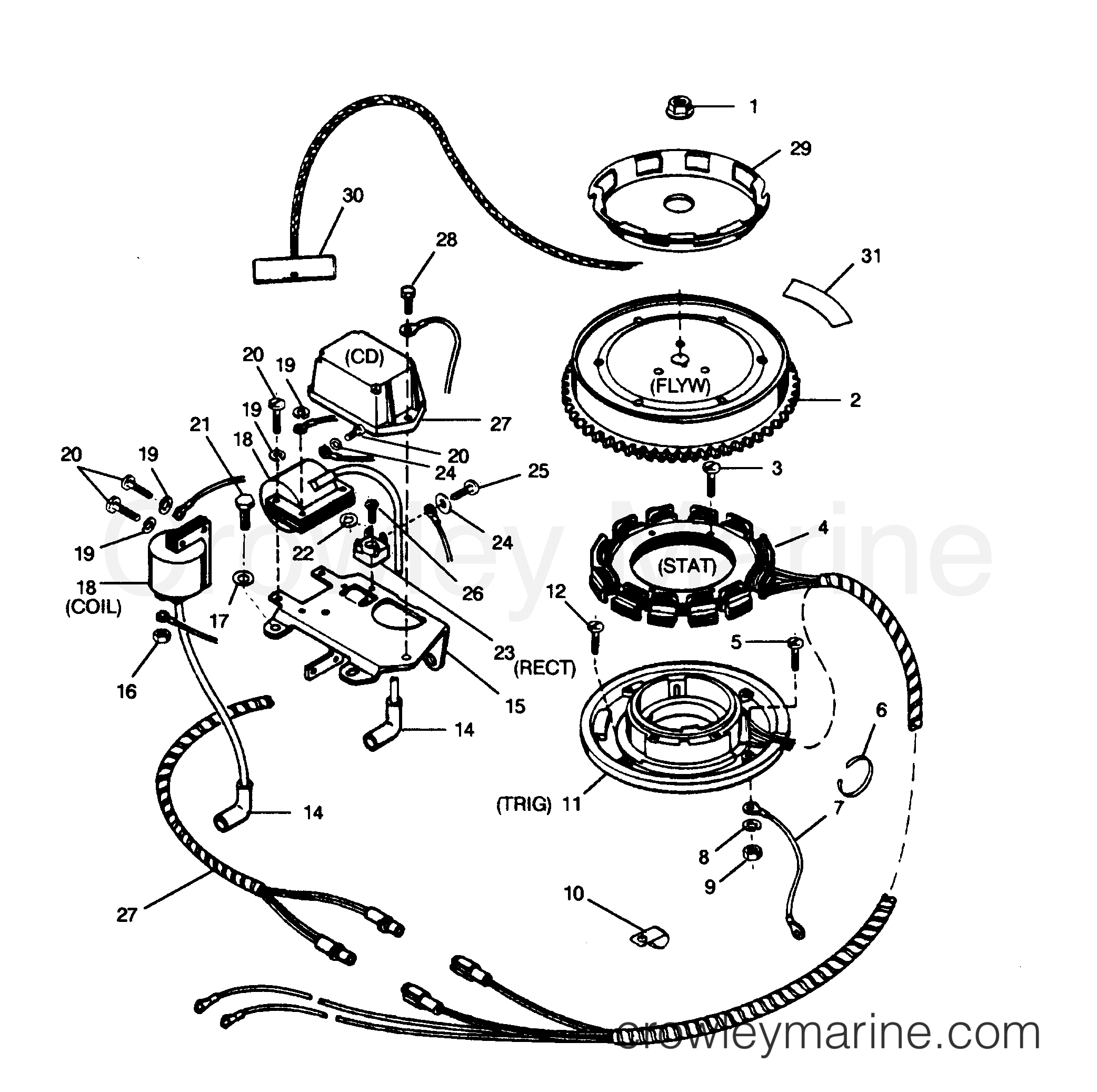 1991 Outboard 35 - 356F91B [Force] - IGNITION COMPONENTS
