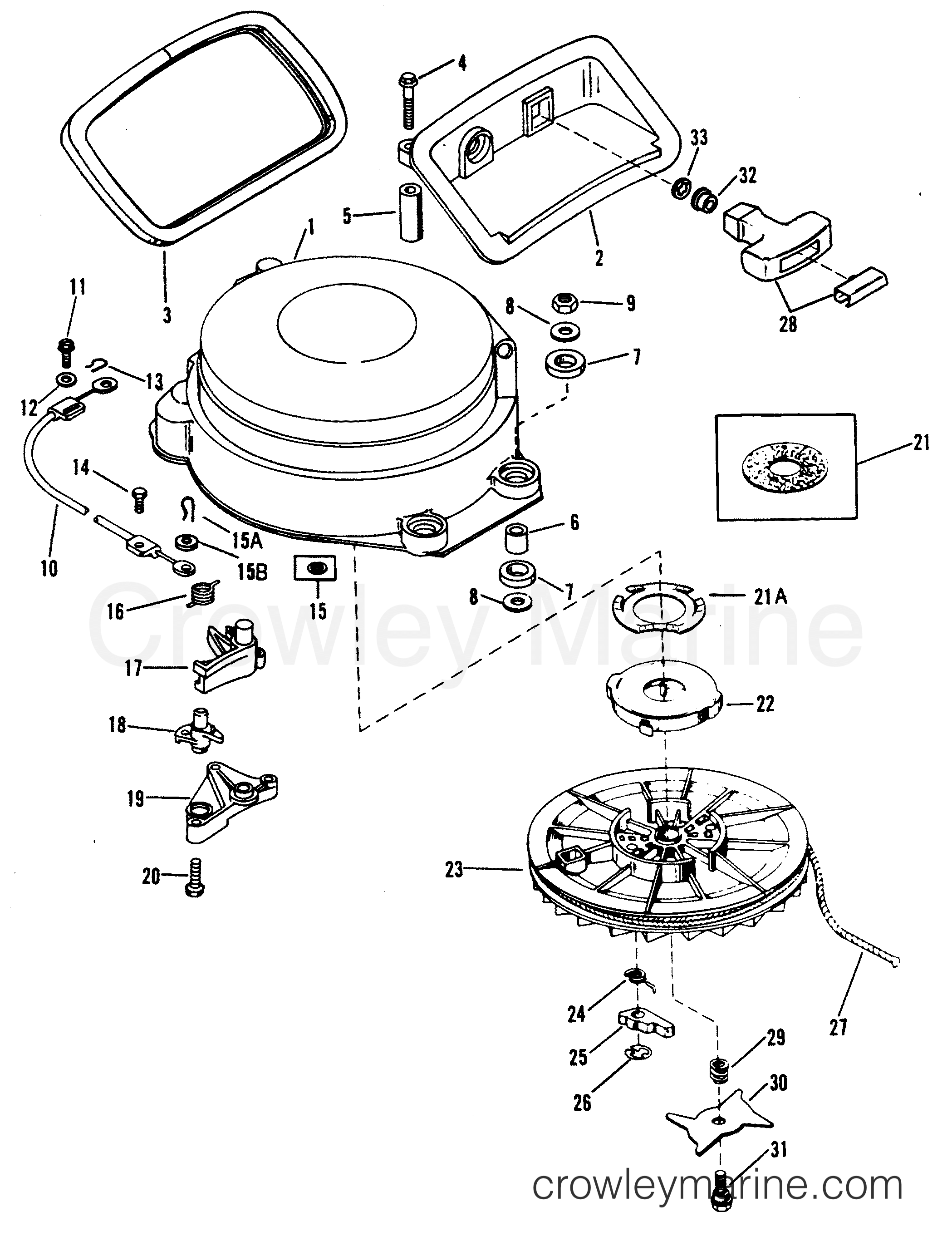 1994 Outboard 50 [EO] - 7050302CD - STARTER ASSEMBLY (MANUAL)(55)
