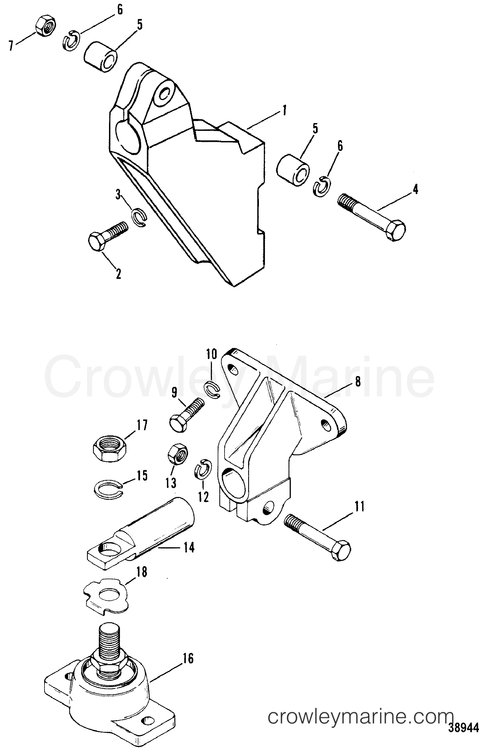 1981 Inboard Engine 340 - 3341901 - TRANSMISSION AND ENGINE MOUNTING(IN-LINE)