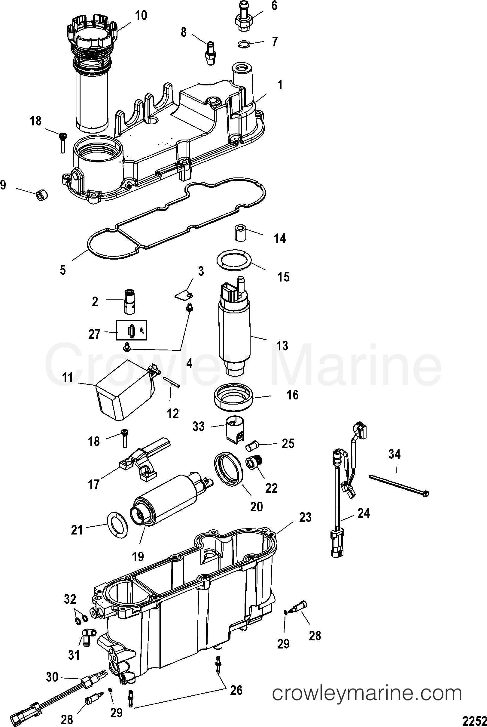 2004 Outboard 115DFI [ELPTO] - 7115D73RD - VAPOR SEPARATOR