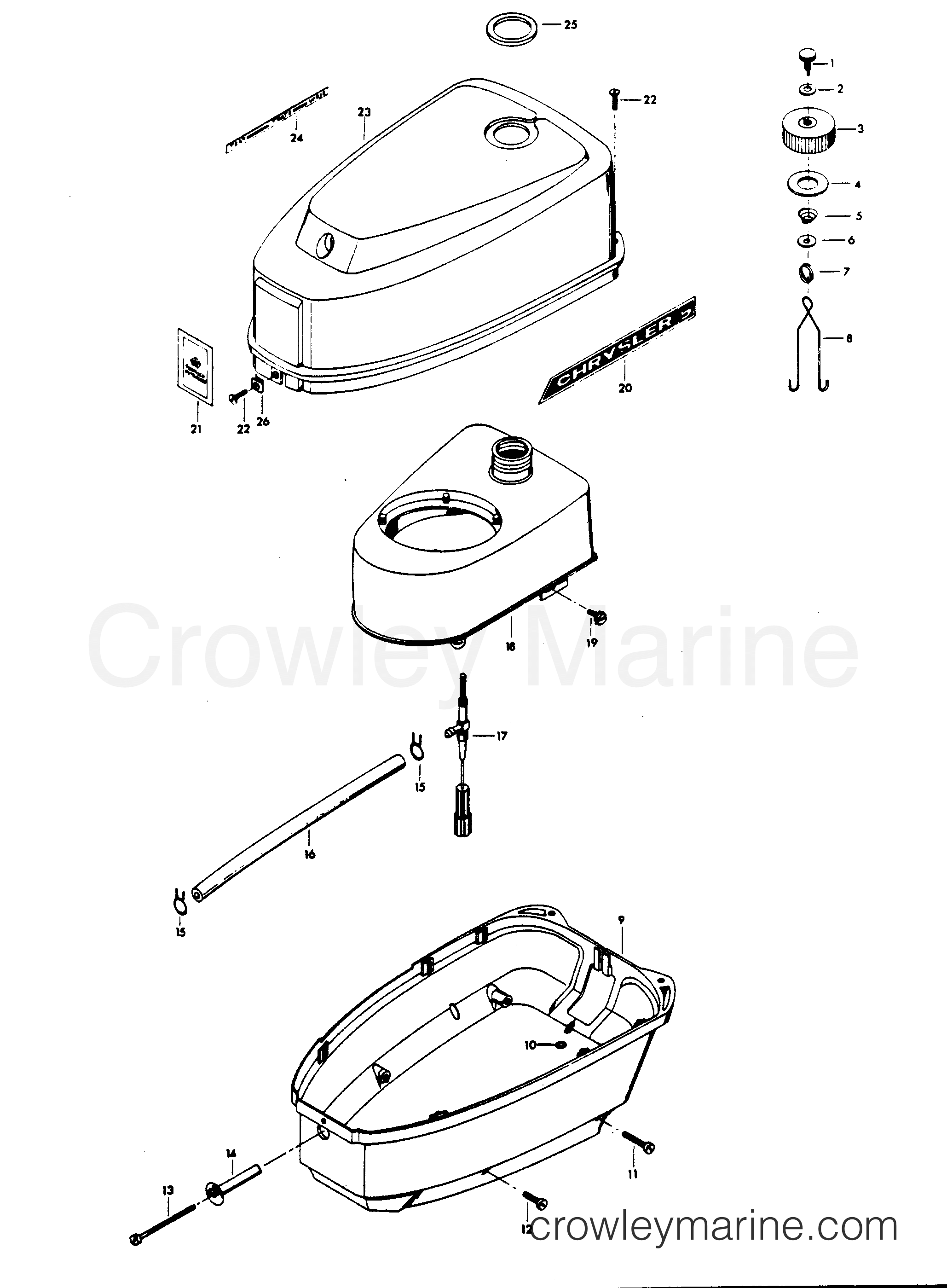 1976 Outboard 5 - 54BD - ENGINE COVER