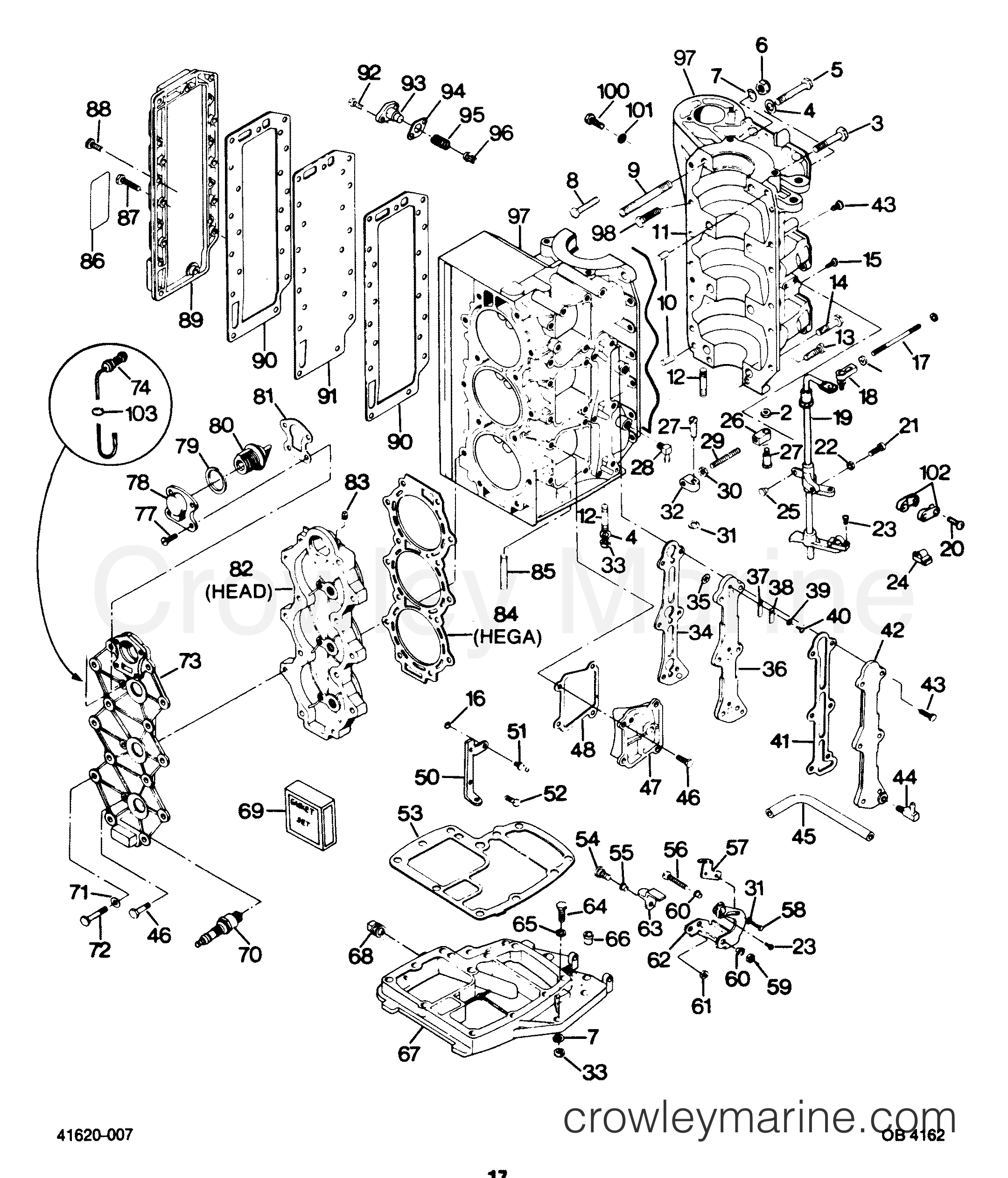 1987 Outboard 85 - 856X7B [Force] - POWERHEAD
