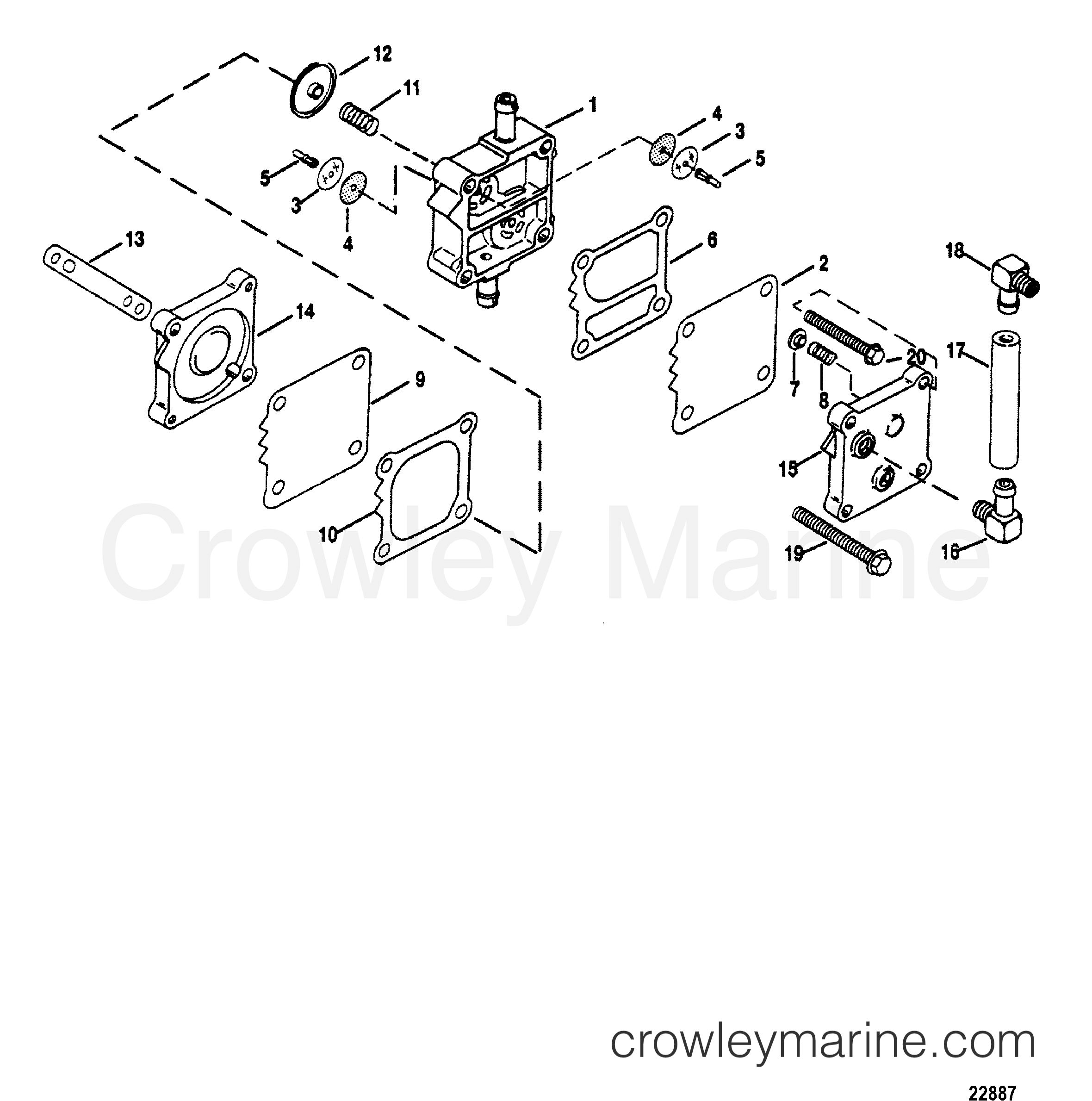 FUEL PUMP 1995 Mercury Outboard 150 [XR6] 1150454RD Crowley Marine