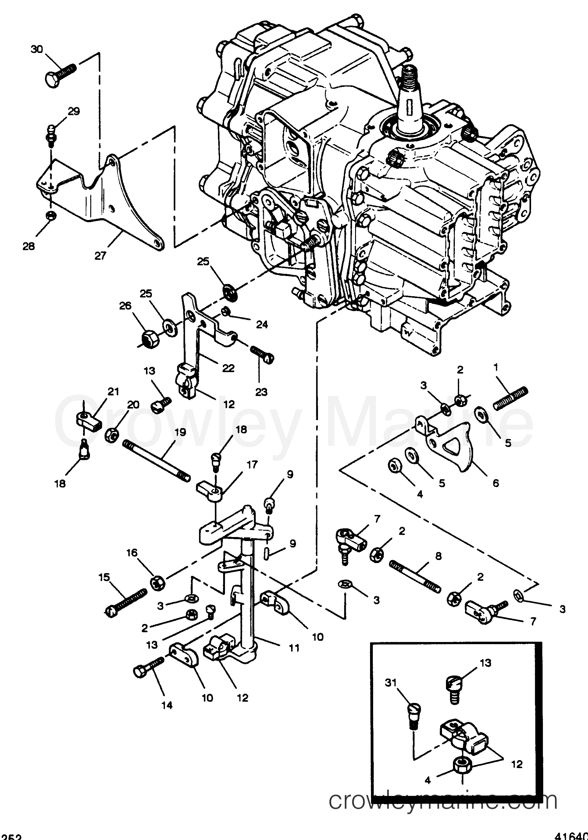 1988 Outboard 50 - 504S8D [Force] - SHIFT AND THROTTLE LINKAGE