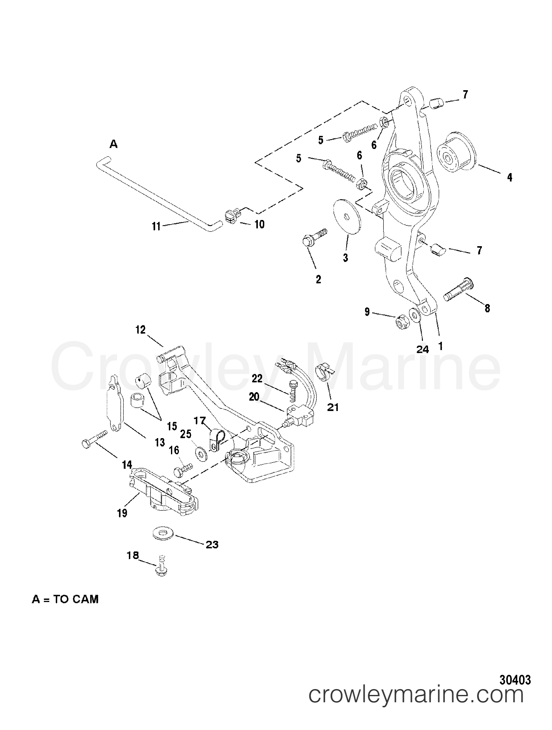2002 Outboard 225DFI [CXL DIG] - 1225D842E - THROTTLE LINKAGE