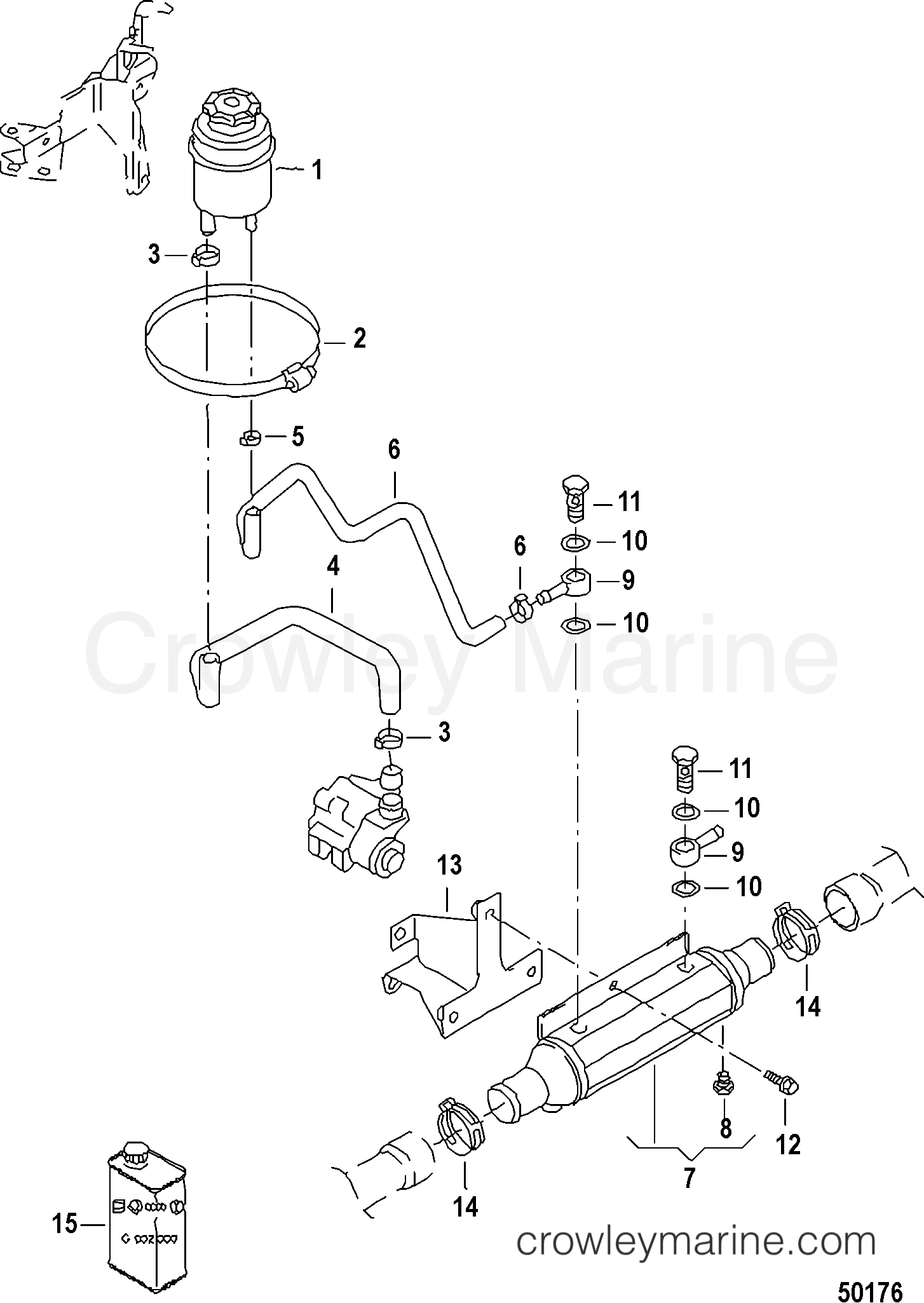 2012 Inboard Engine 3.0L TDI - 3D300035D - OIL CONTAINER COMPONENTS, POWER STEERING