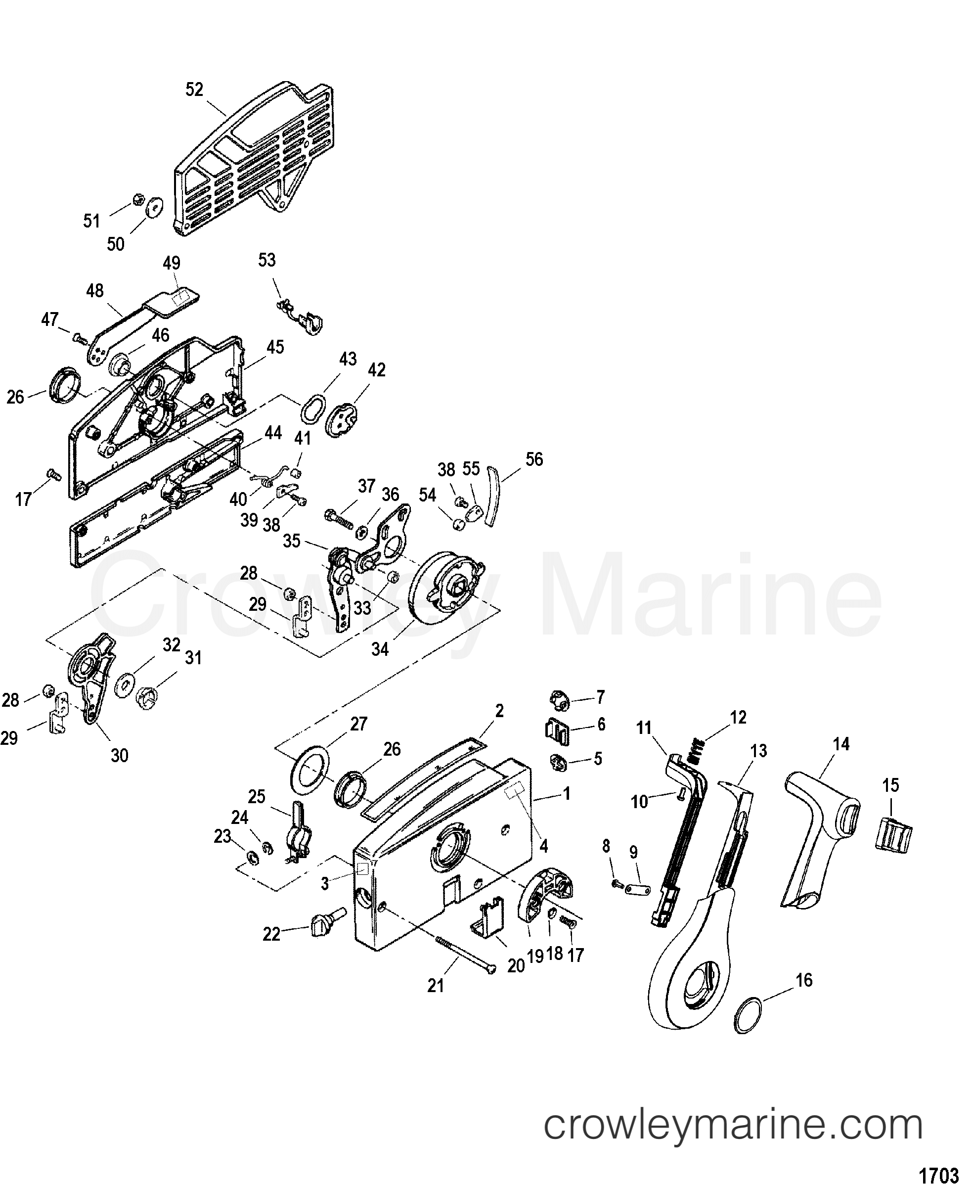 2000 Outboard 5 [M 4] - 7F05201JL - REMOTE CONTROL 4000 SIDE MOUNT